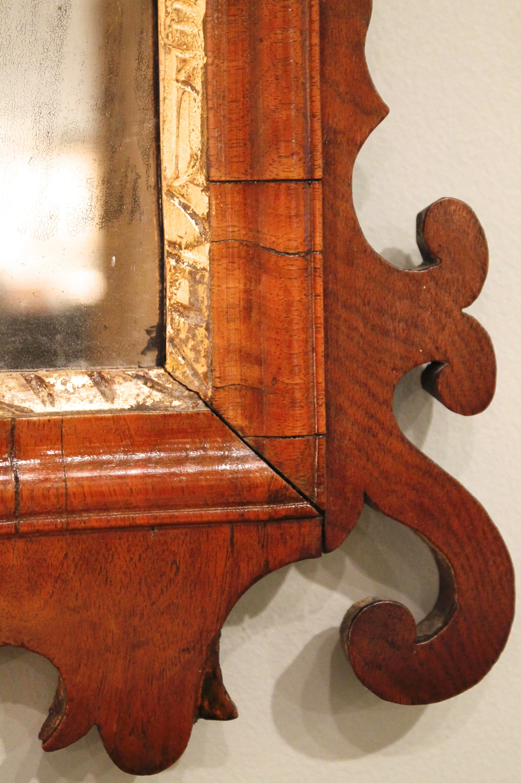 George II Period Walnut and Parcel Gilt Mirror