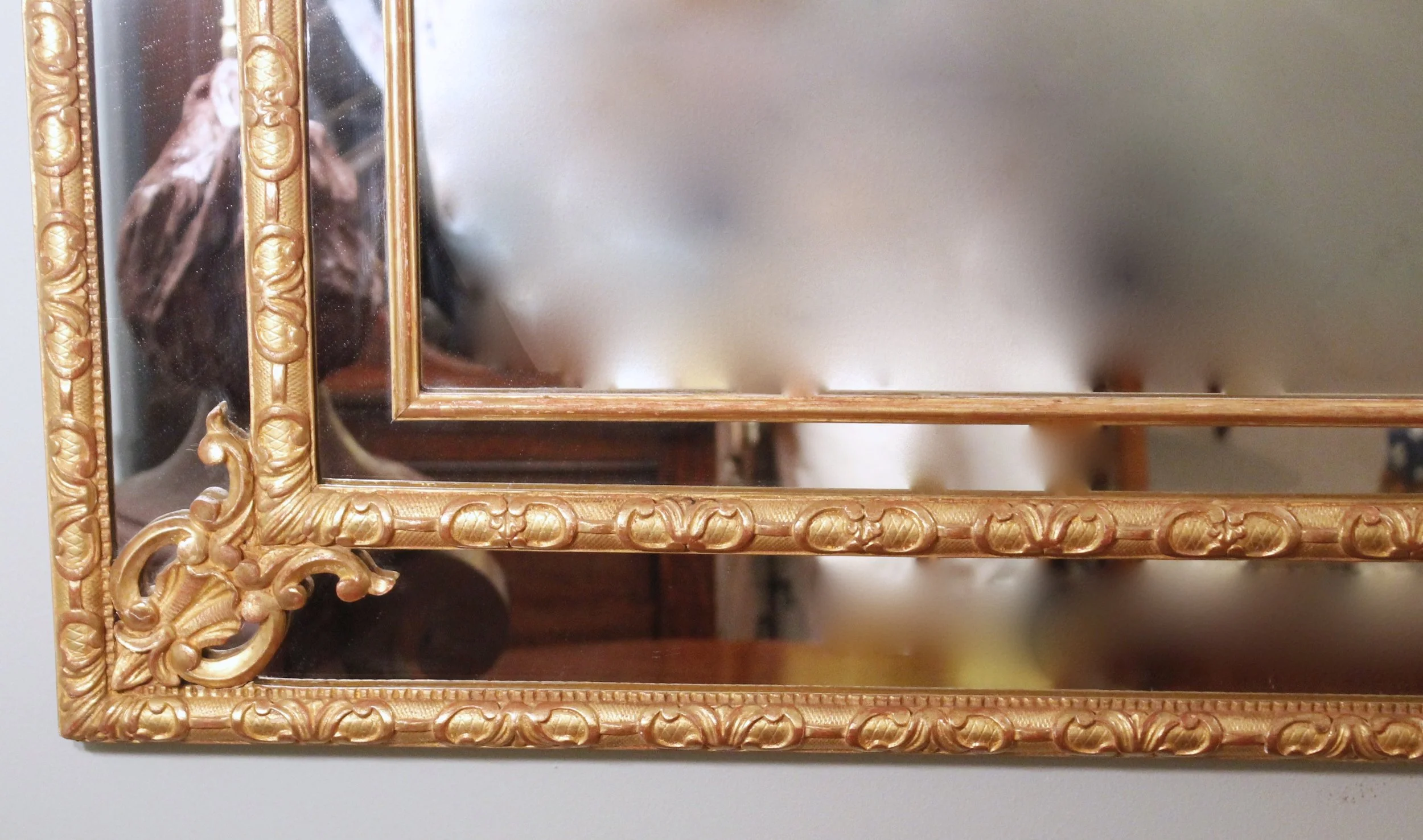 Régence Style French Giltwood Borderglass Mirror