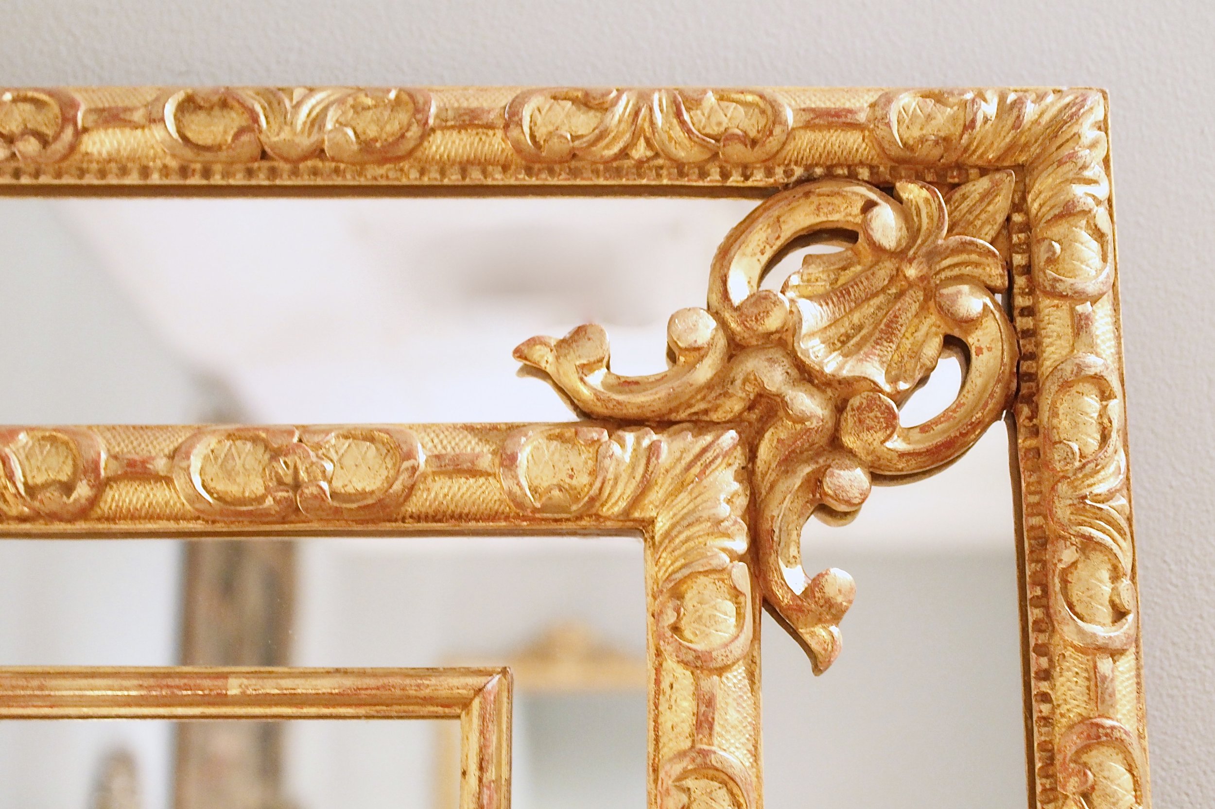 Régence Style French Giltwood Borderglass Mirror