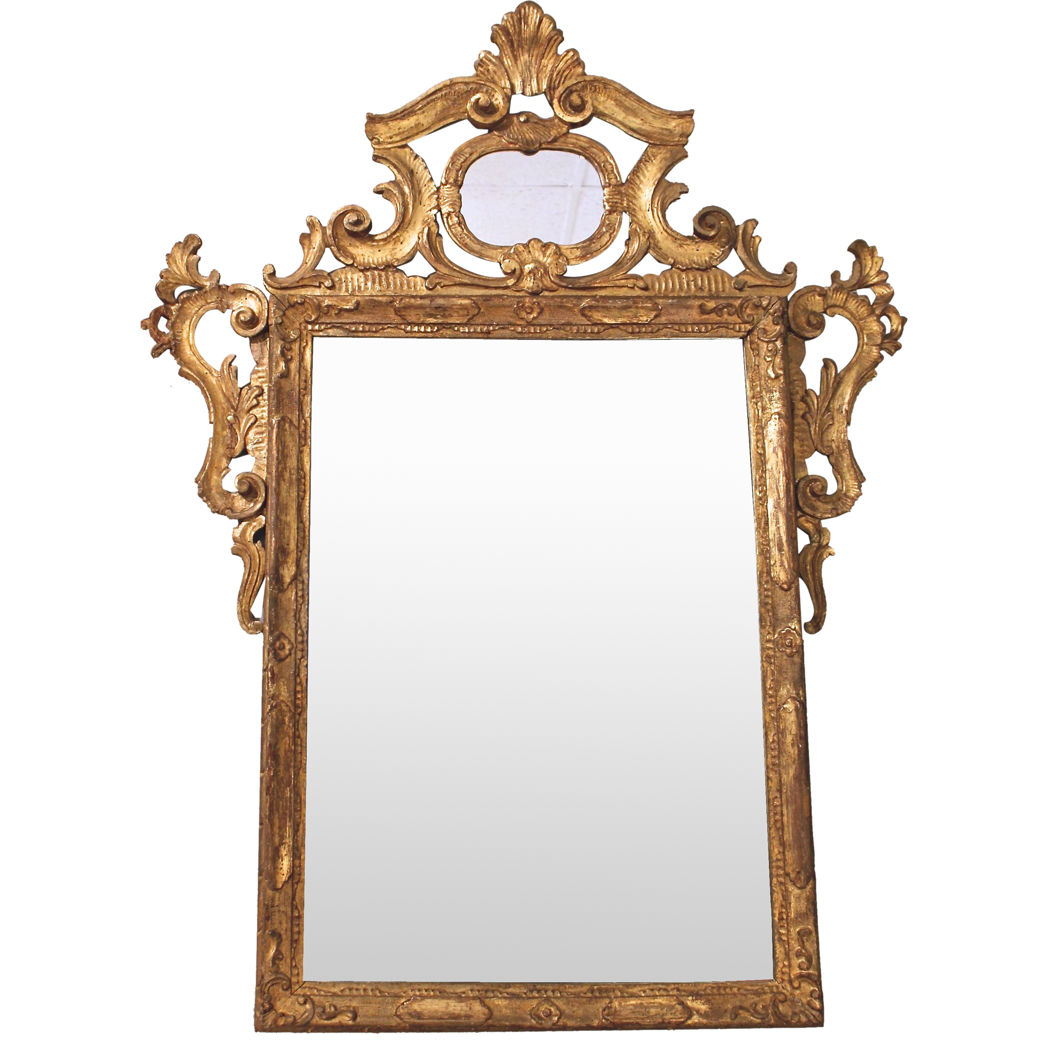 Italian Rococo Style Gilt Wood Carved Mirror, Early 20th Century