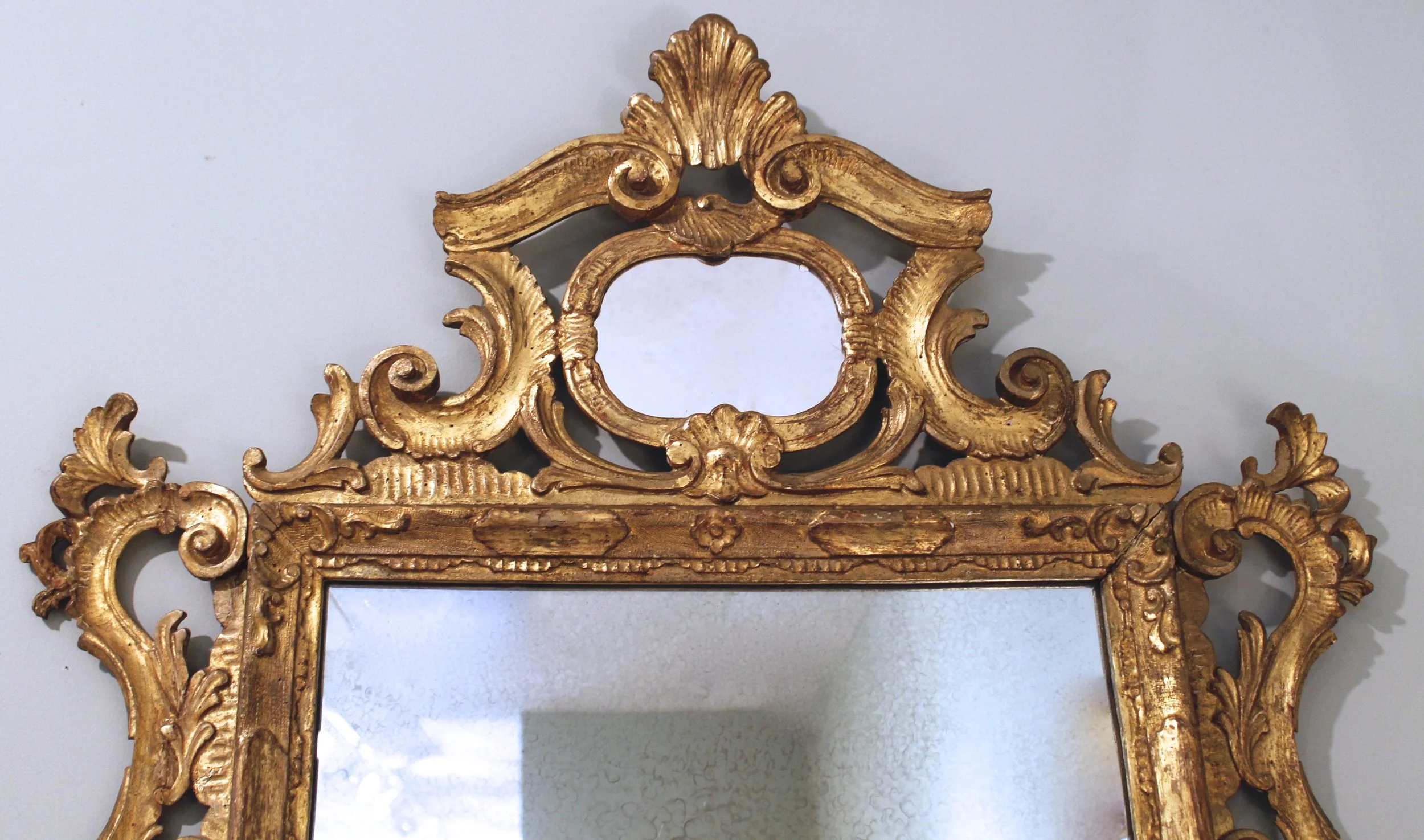Italian Rococo Style Gilt Wood Carved Mirror, Early 20th Century