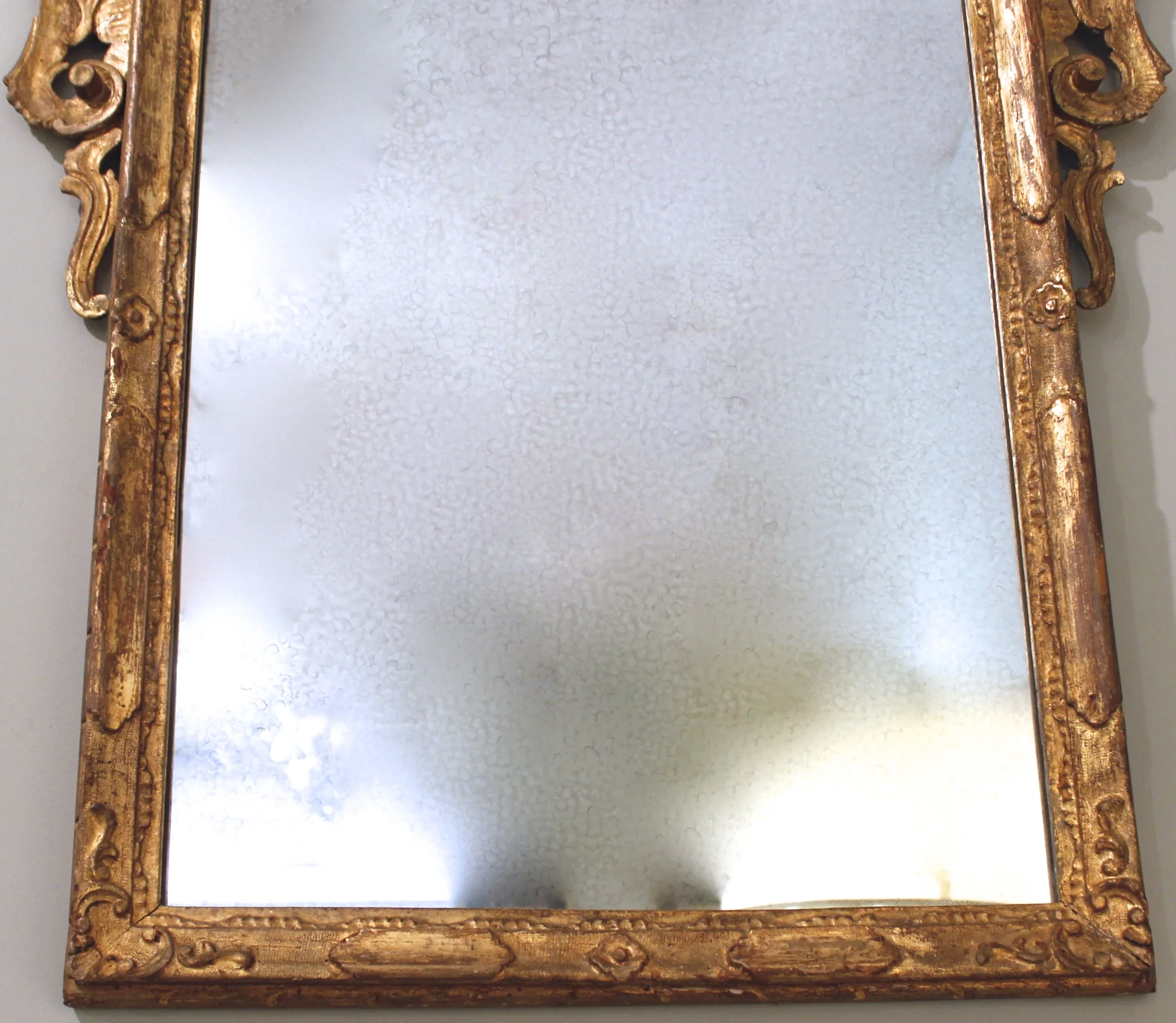 Italian Rococo Style Gilt Wood Carved Mirror, Early 20th Century