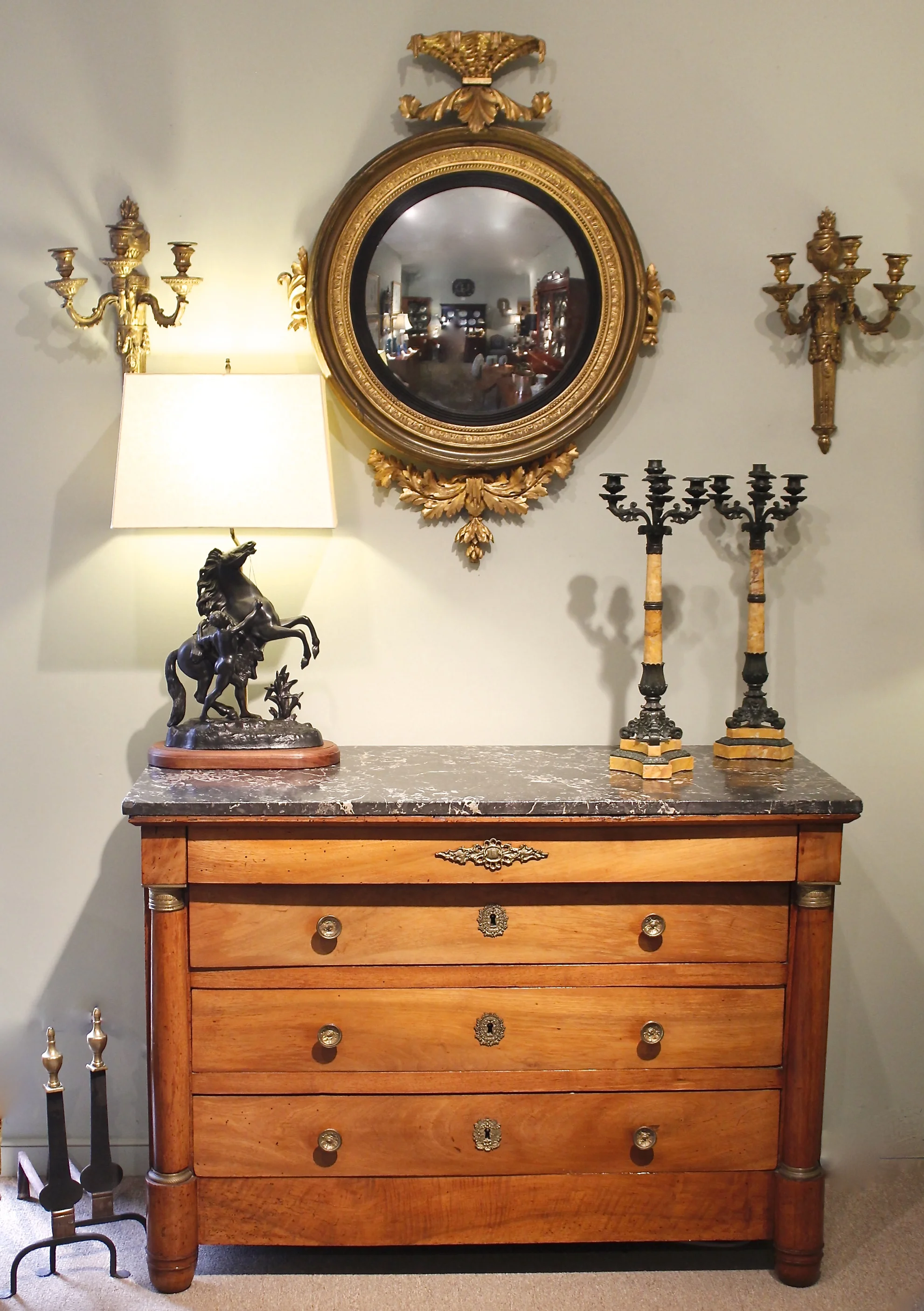 English Regency Giltwood Bull’s-Eye Mirror, Early 19th Century