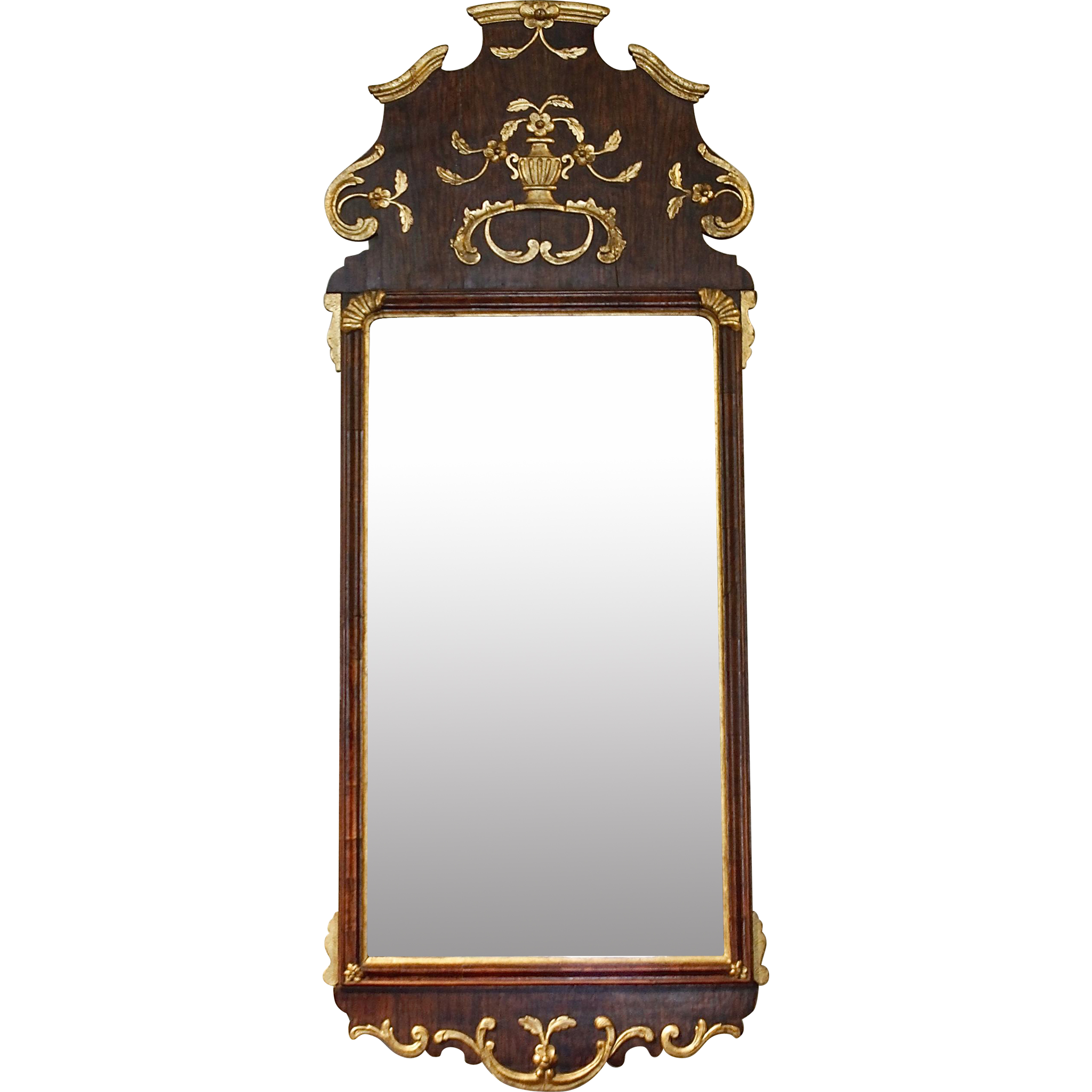 Fine Scandinavian 18th Century Parcel Gilt Mirror