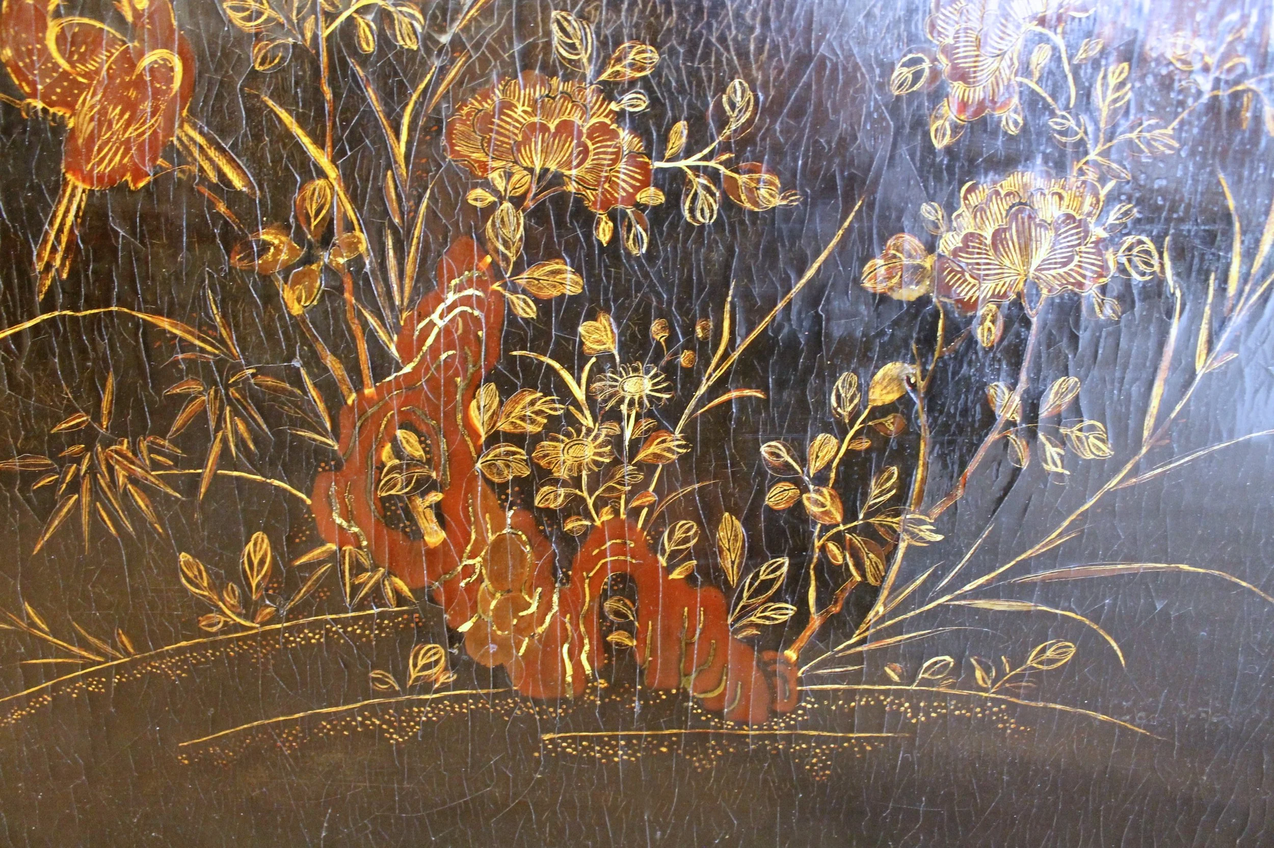 Louis XV Style Table with Chinese Lacquered Tray Top