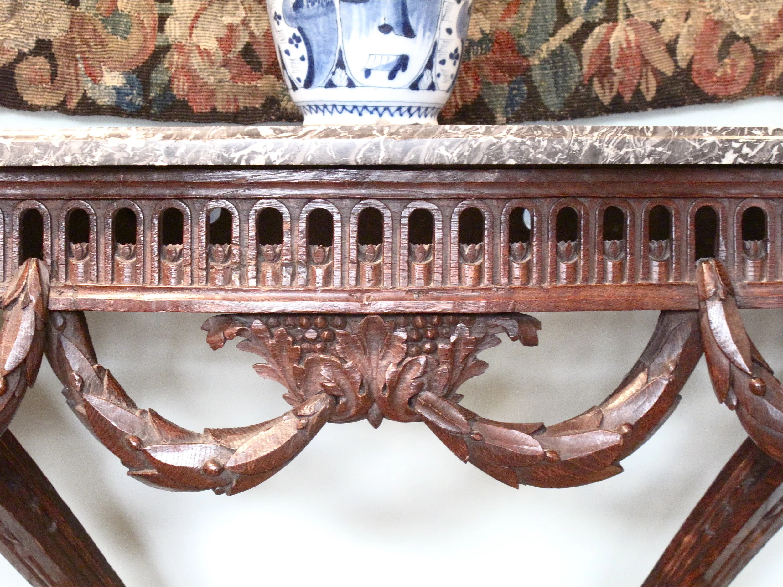 Louis XVI Period Marble Topped Neoclassical Console Table