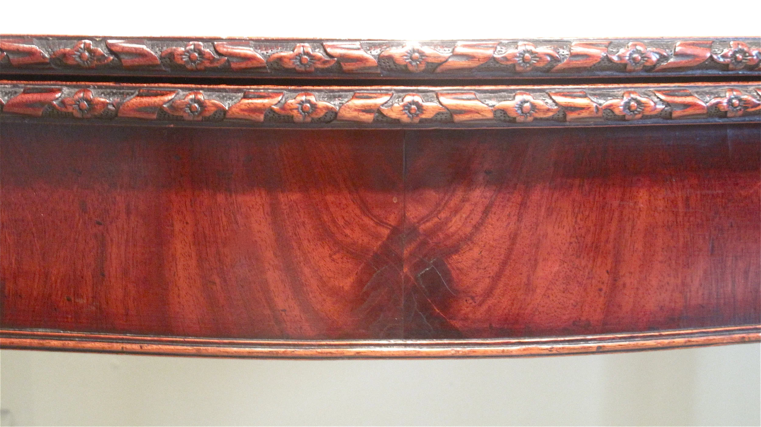 George III Mahogany Serpentine Front Game Table, 18th Century