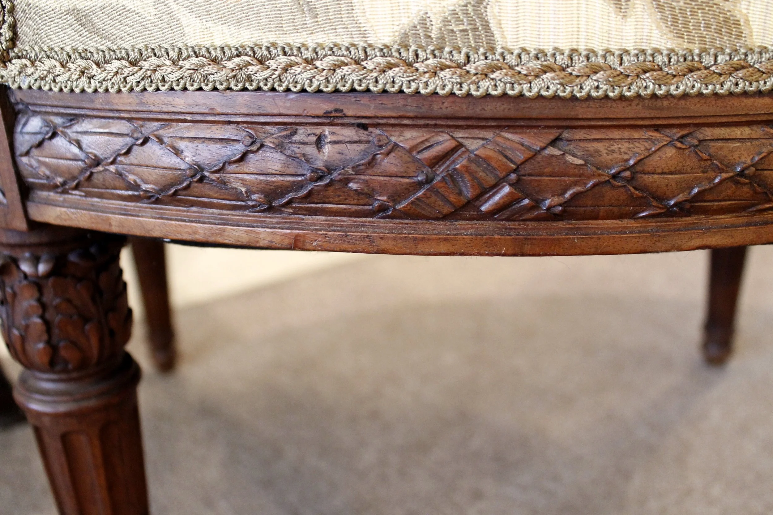 Pair of Finely Carved Louis XVI Style Armchairs, 19th Century