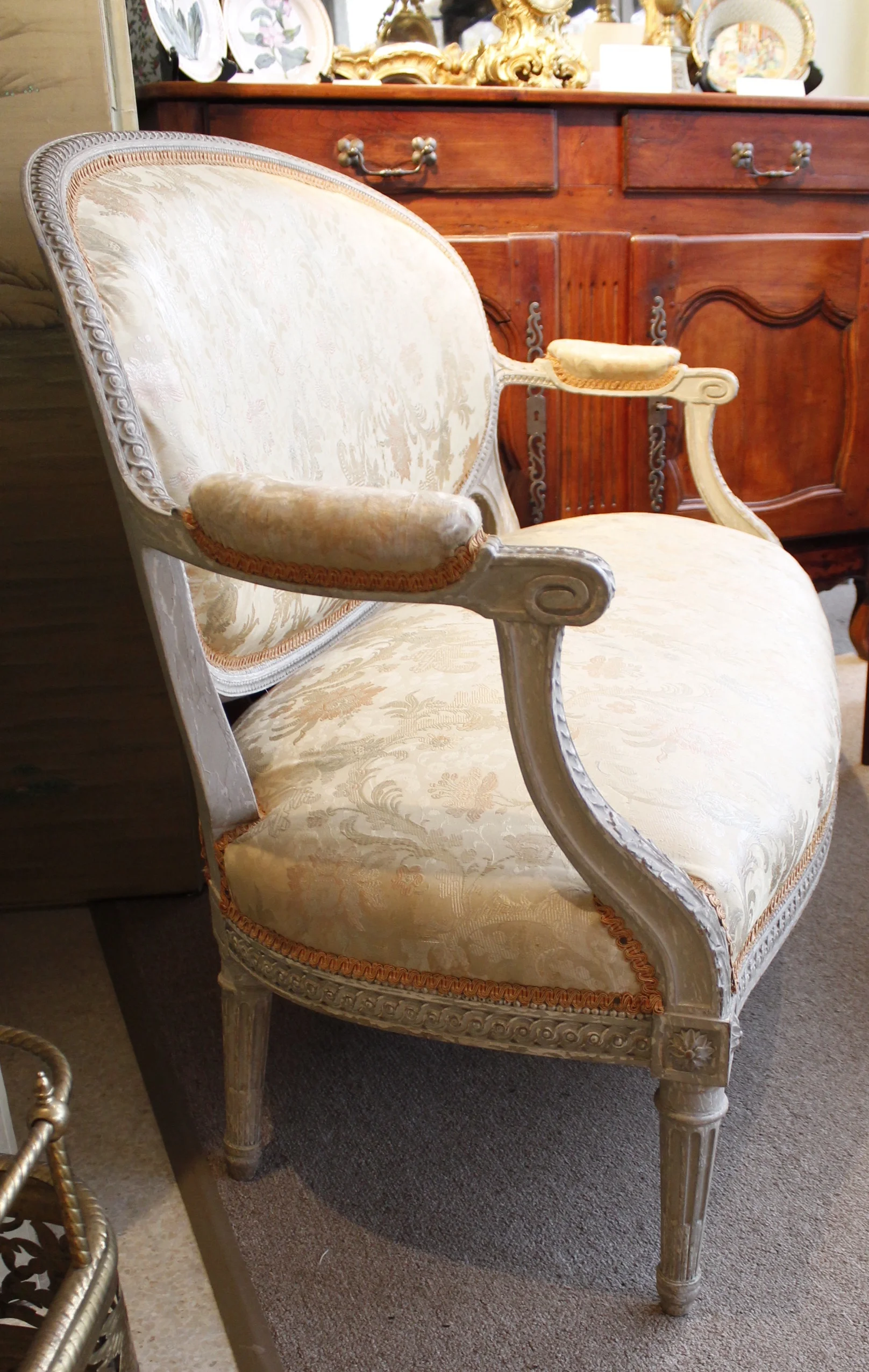 French Louis XVI Style Painted Settee