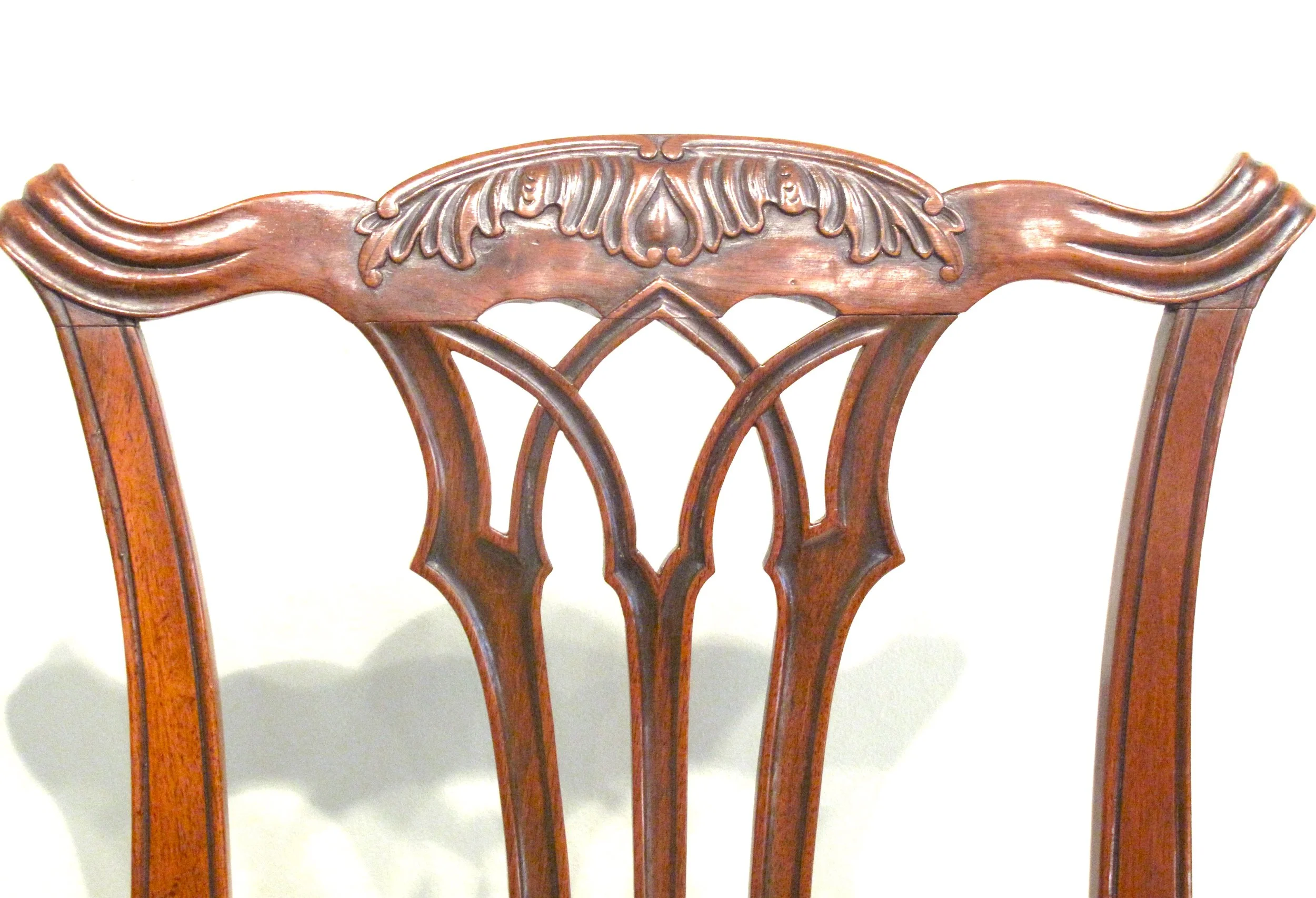 Pair of George III Sidechairs with Carved and Pierced Back Splats