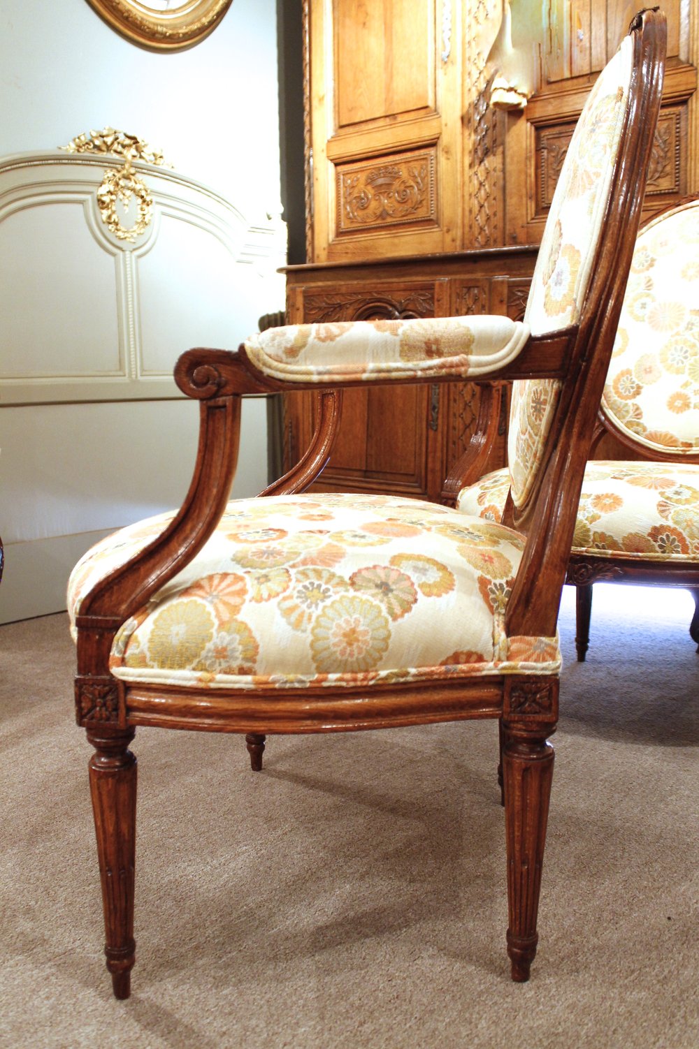 MIRABELLE ANTIQUES  Antiques Charlottesville, VA— French Louis XVI Style  Painted Settee