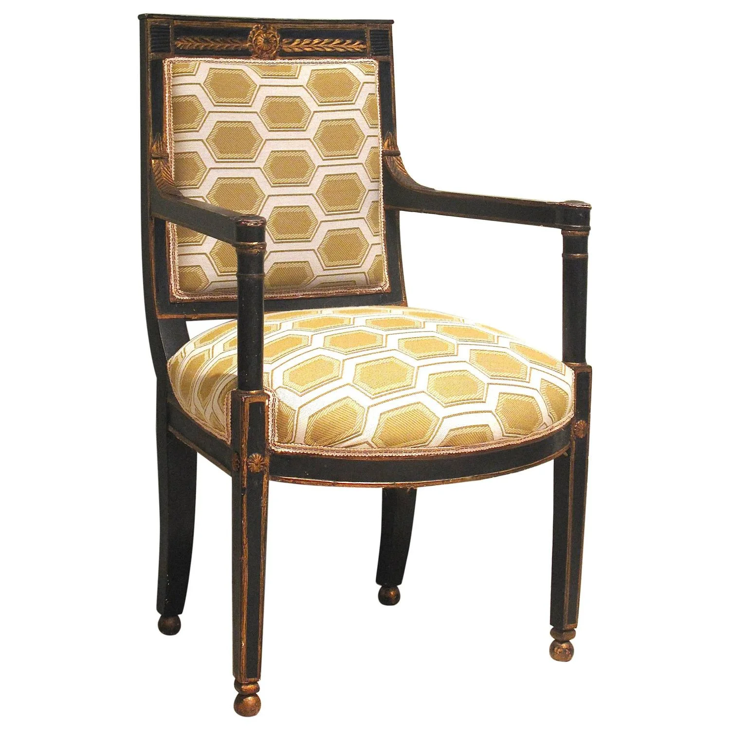 French Provincial Empire Period Painted Fauteuil, Early 19th Century