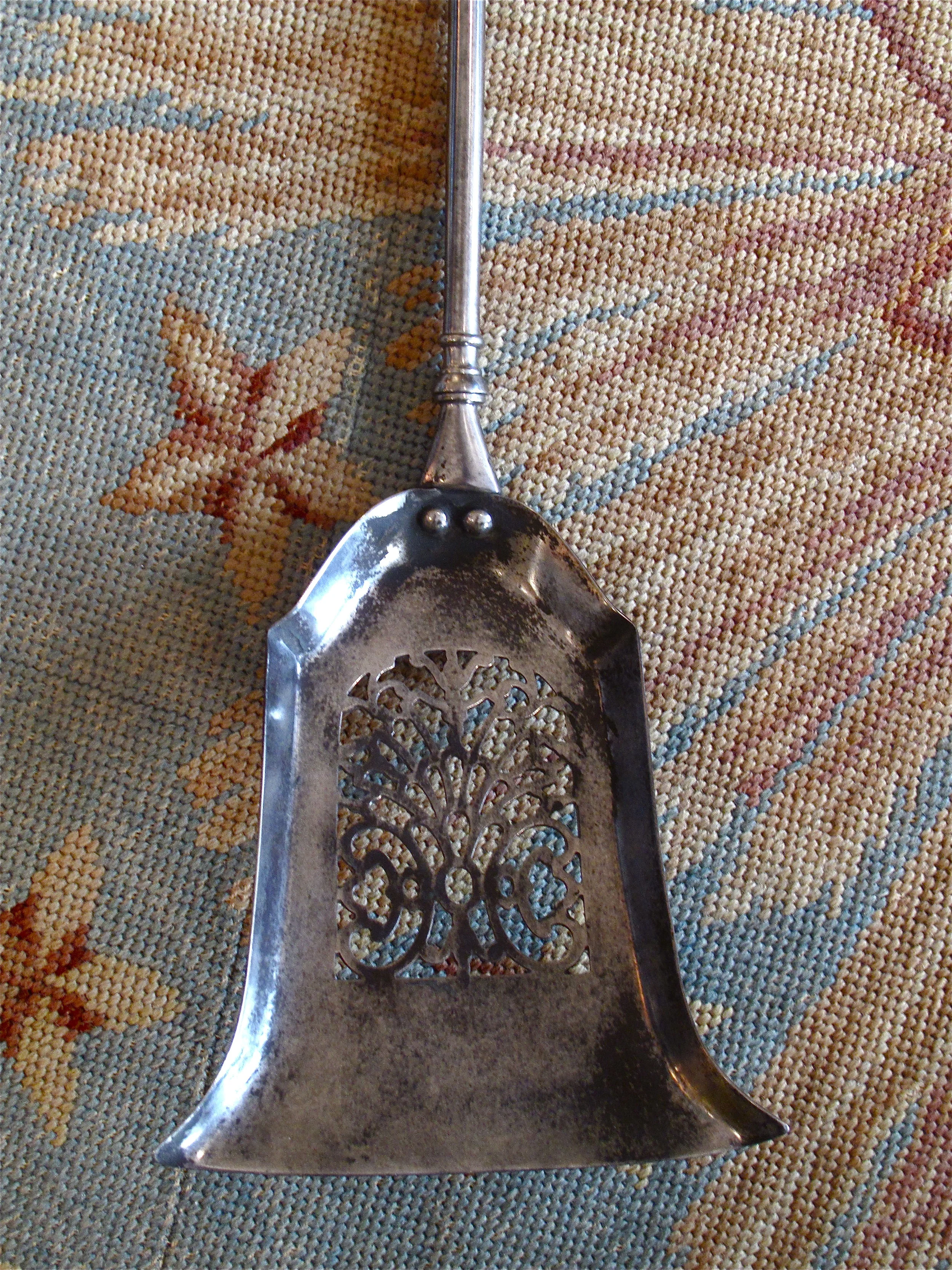 Set of Three George III Polished Steel and Brass Firetools