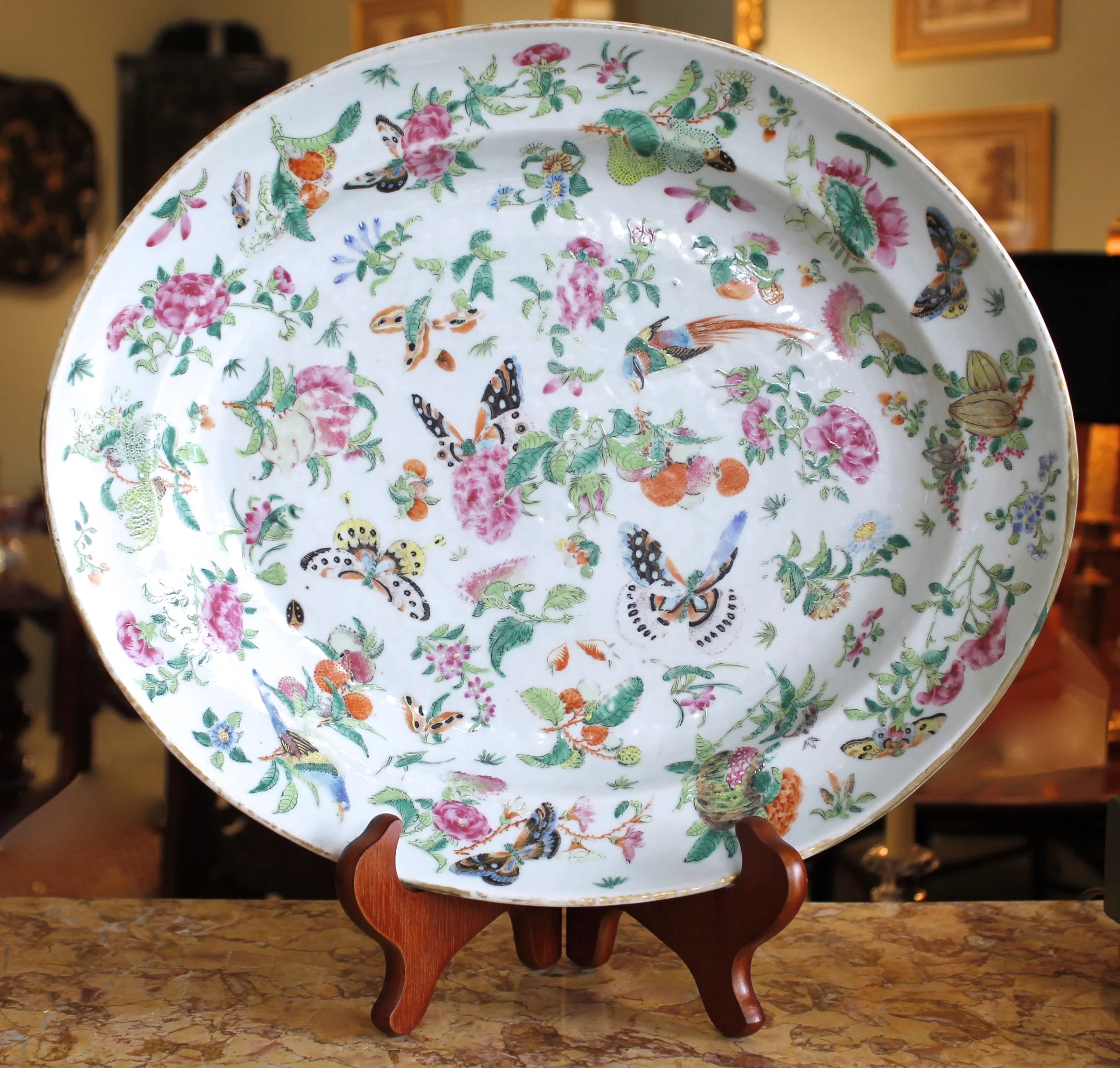 Chinese Export Porcelain Rose Canton Platter