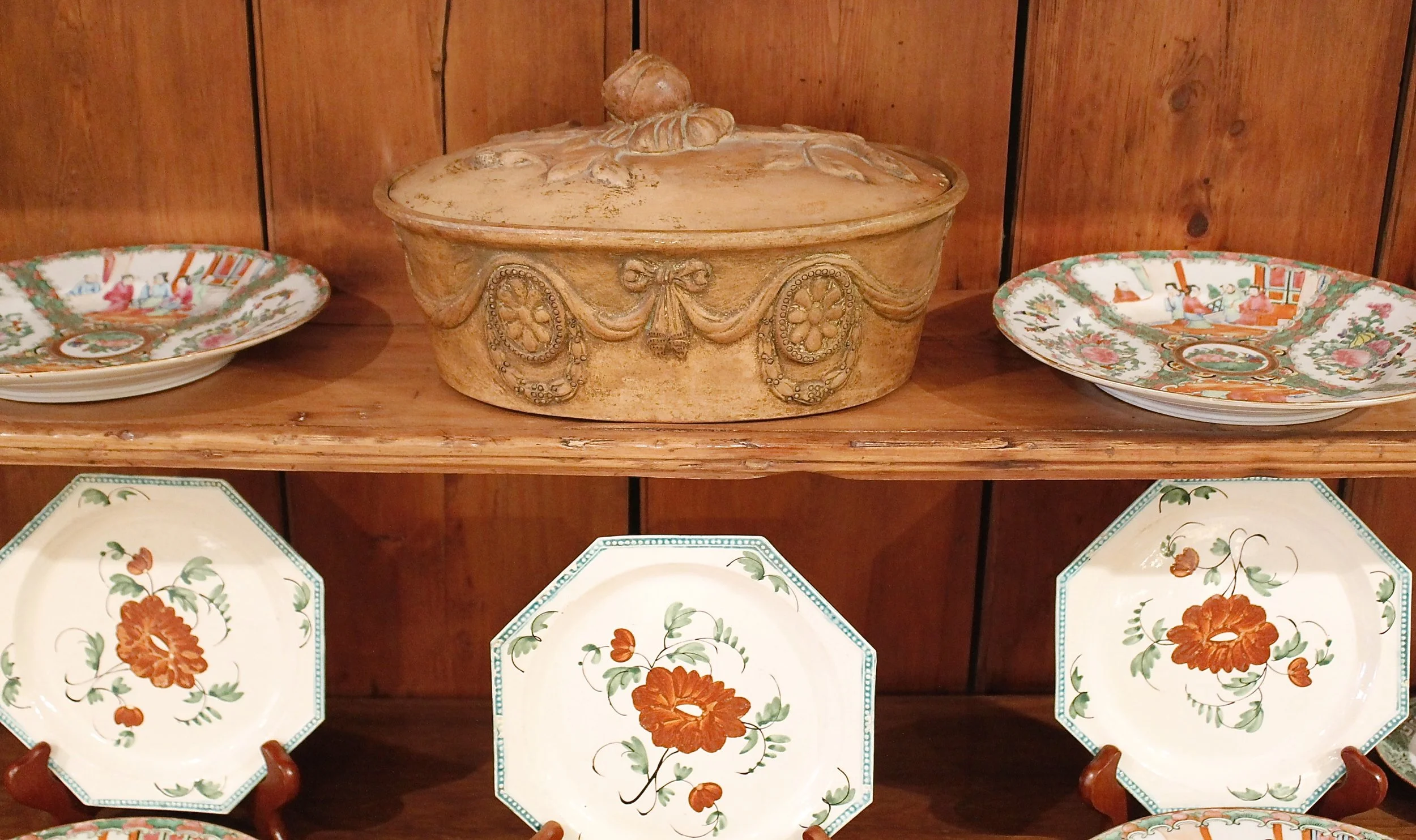 English Caneware Covered Game Pie Dish, Early 19th Century