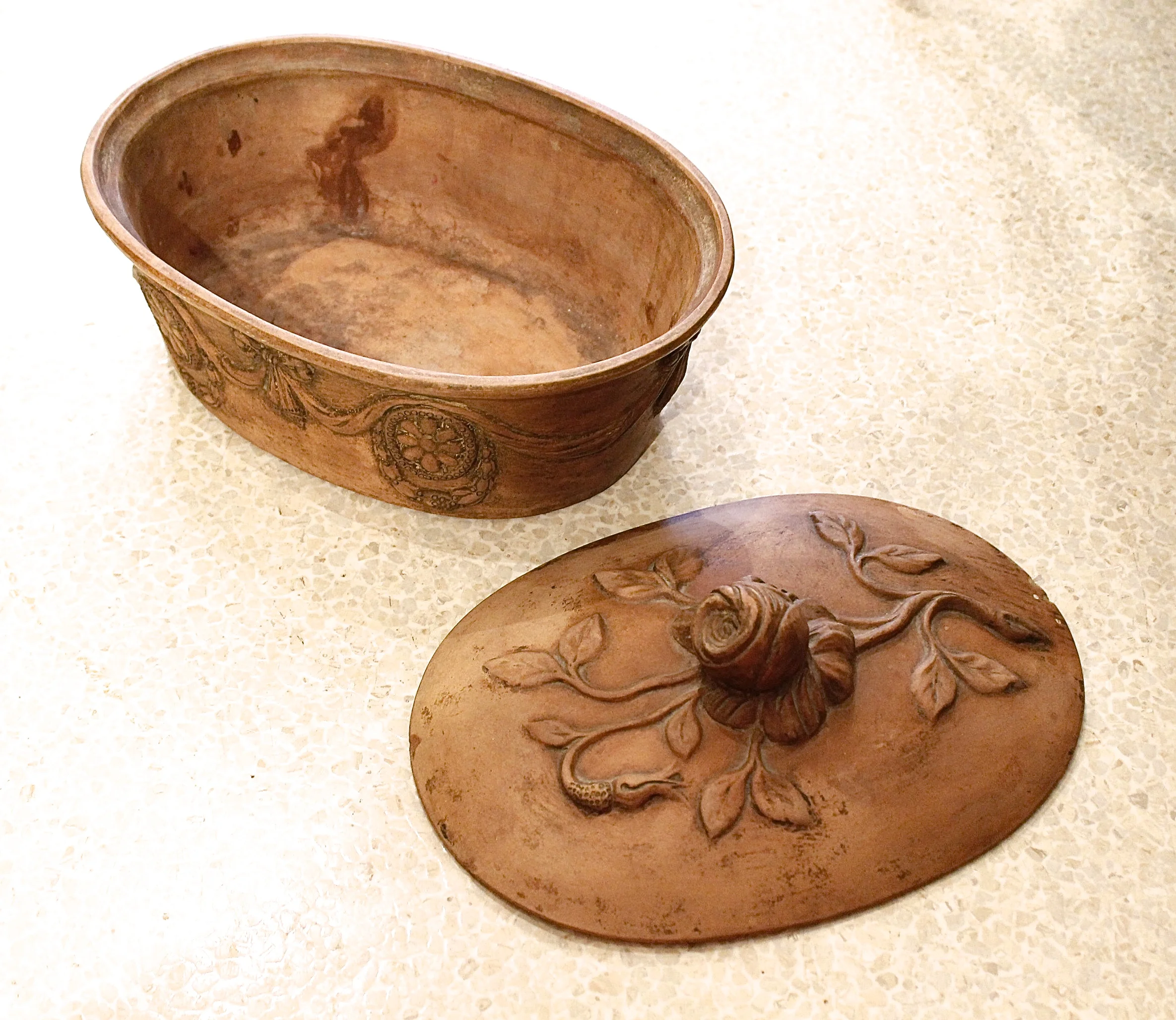 English Caneware Covered Game Pie Dish, Early 19th Century