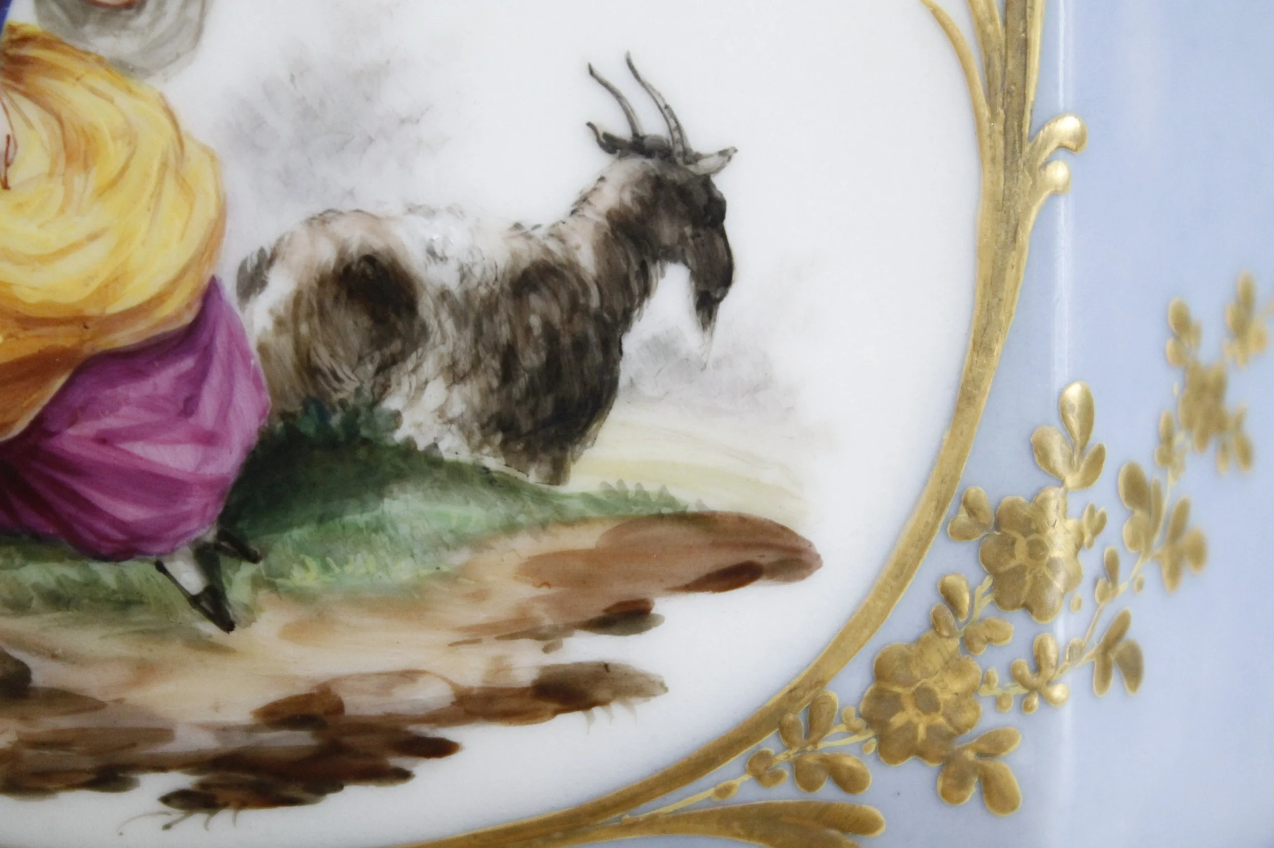 Dresden Teapot with Figural Vignettes and Gilt Decoration