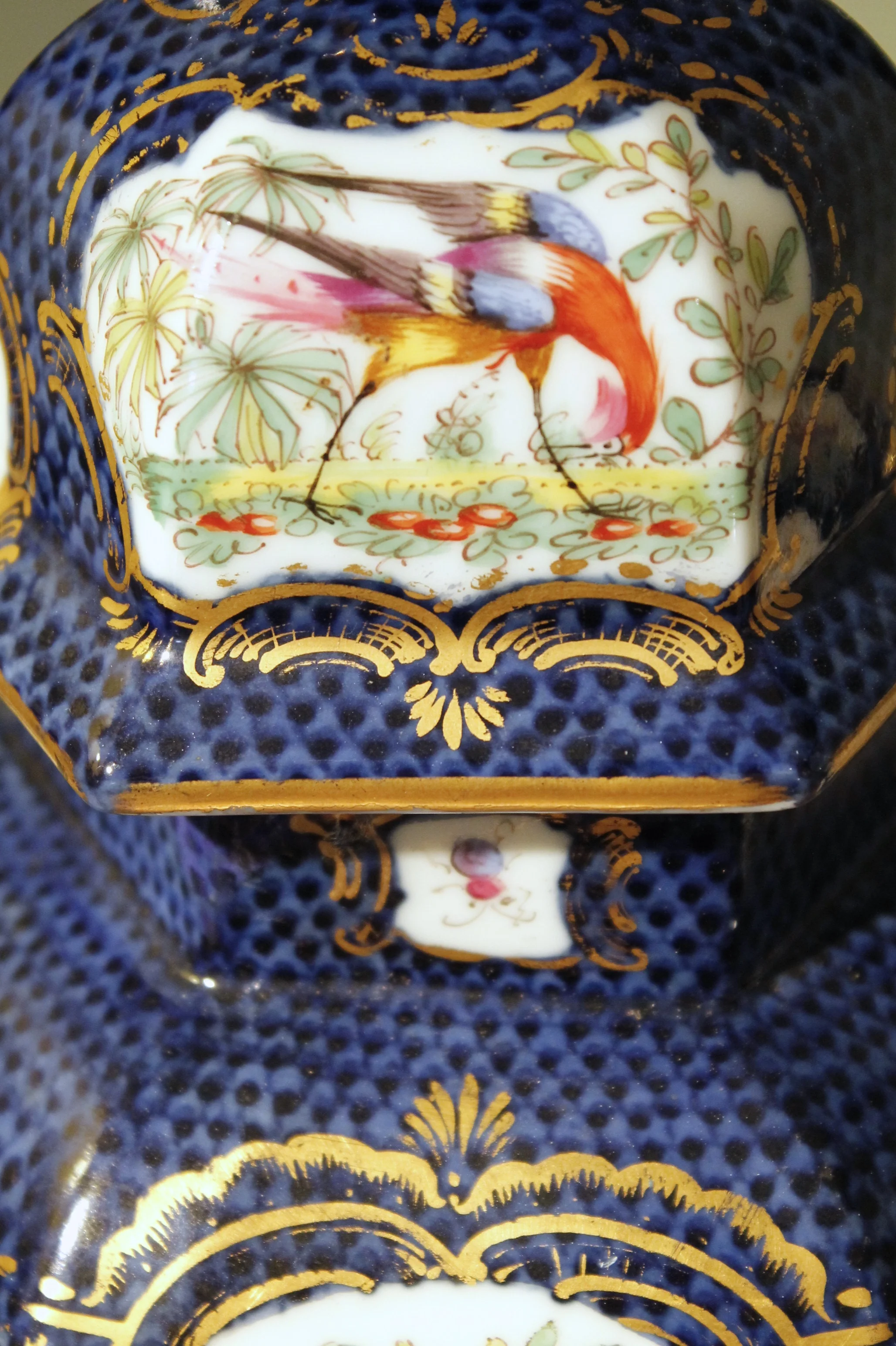 Garniture of English “Chelsea Bird’ Pattern Porcelain