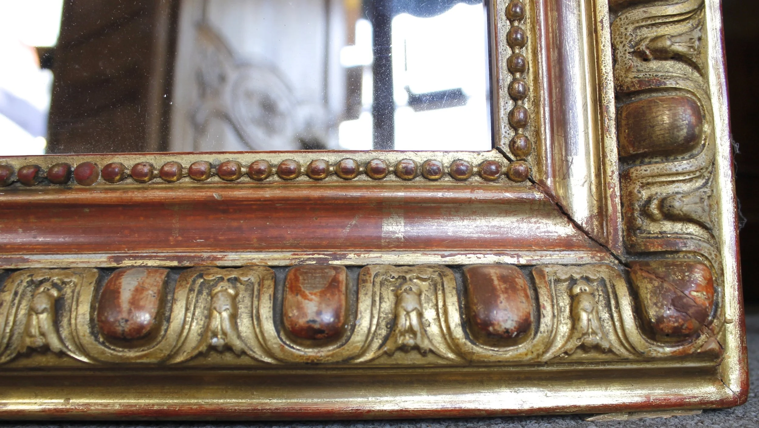 Louis Phillippe Giltwood Mirror with Egg and Dart Frame