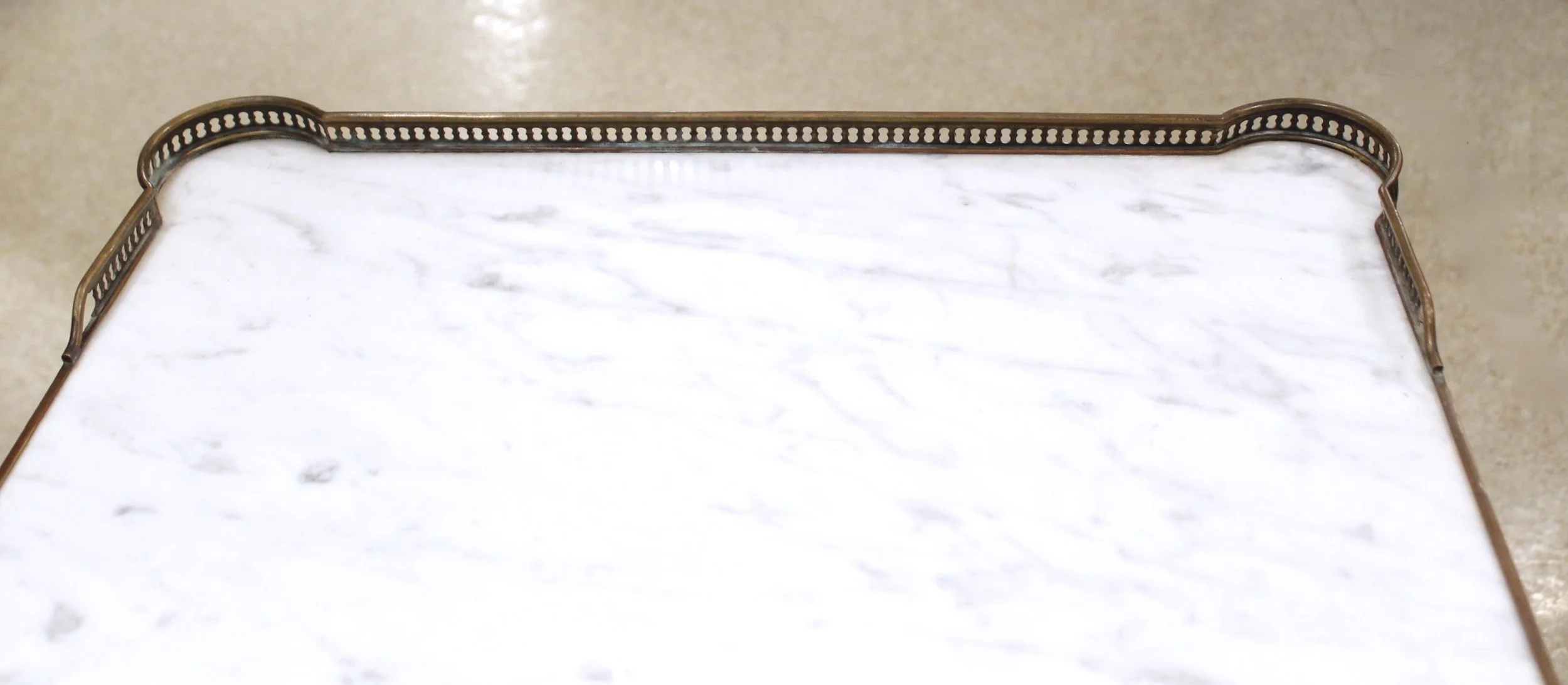 French Louis XVI Style Marble Topped Coffee Table, Early 20th Century