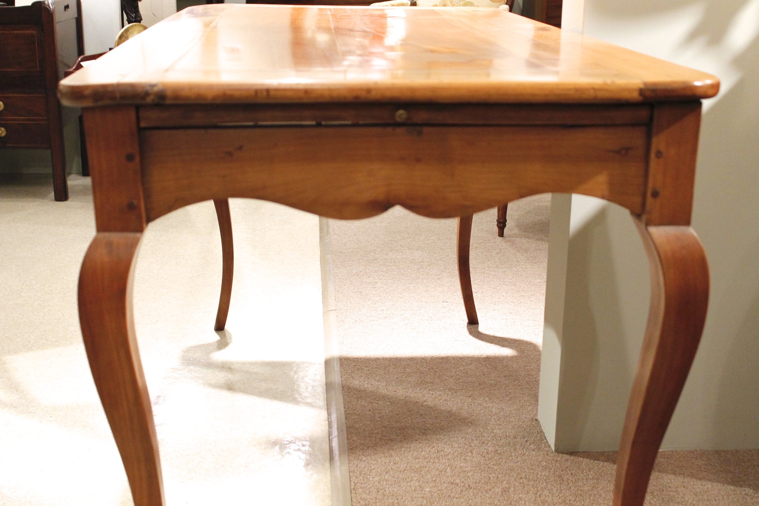 French Louis XV Style Fruitwood Farm Table, 19th Century