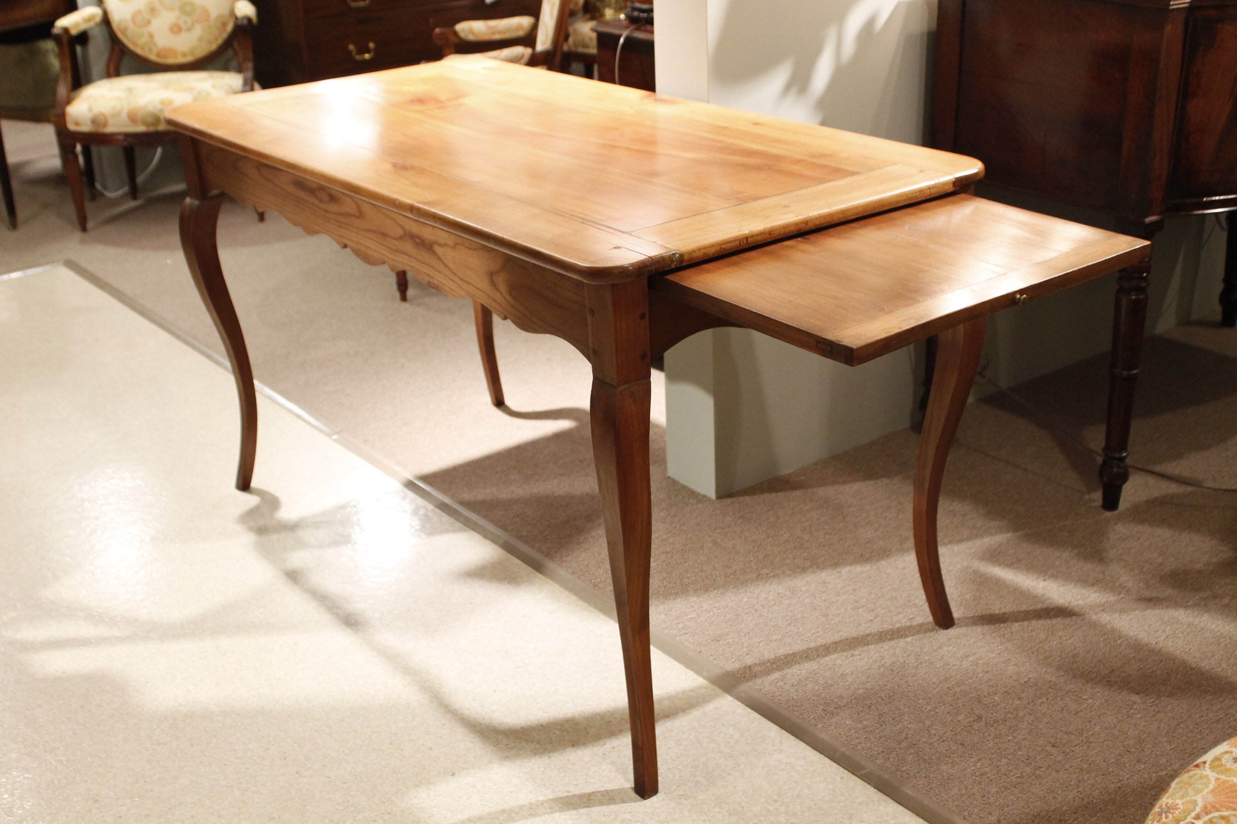 French Louis XV Style Fruitwood Farm Table, 19th Century