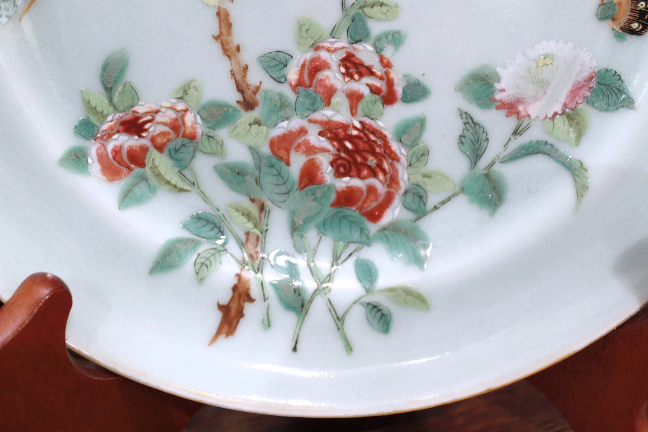 Chinese Export Celadon Bird Plate