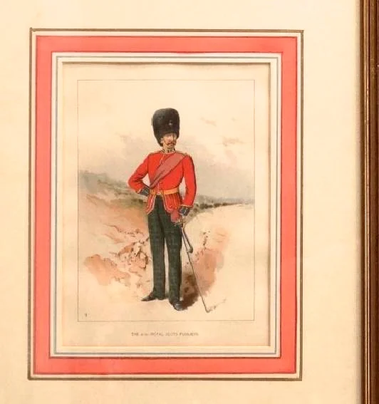Set of Six Nicely Matted British Military Lithographs