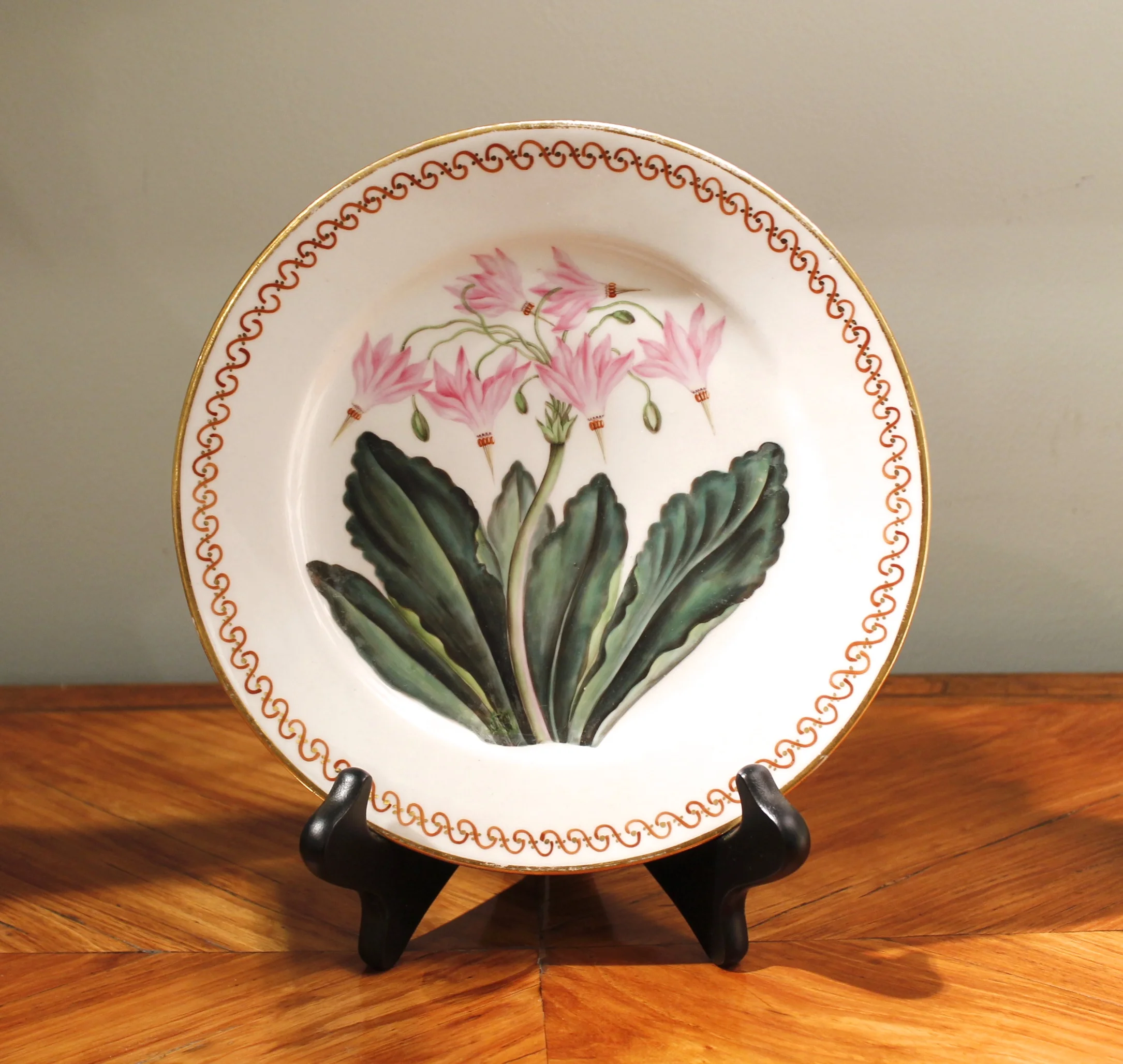 Pair of 19th Century English Botanical Porcelain Plates