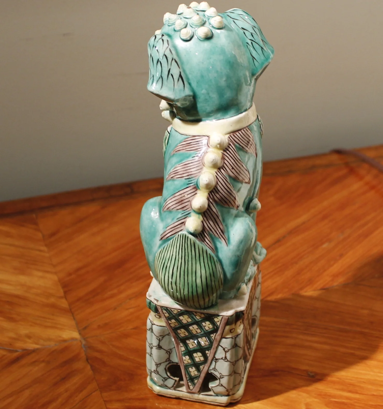 Aqua Glazed Chinese Porcelain Foo Dogs