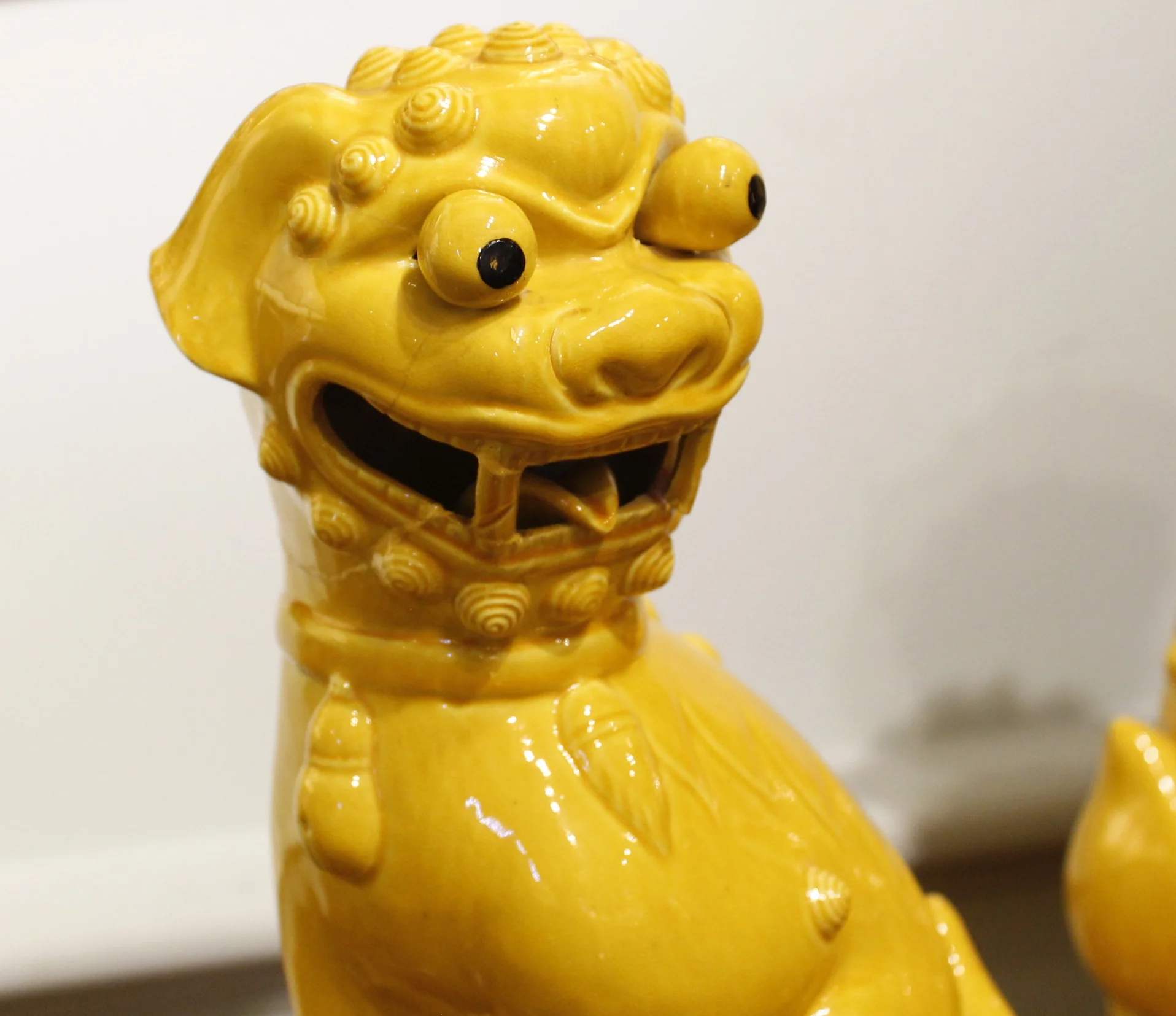 Yellow Glazed Chinese Porcelain Foo Dogs