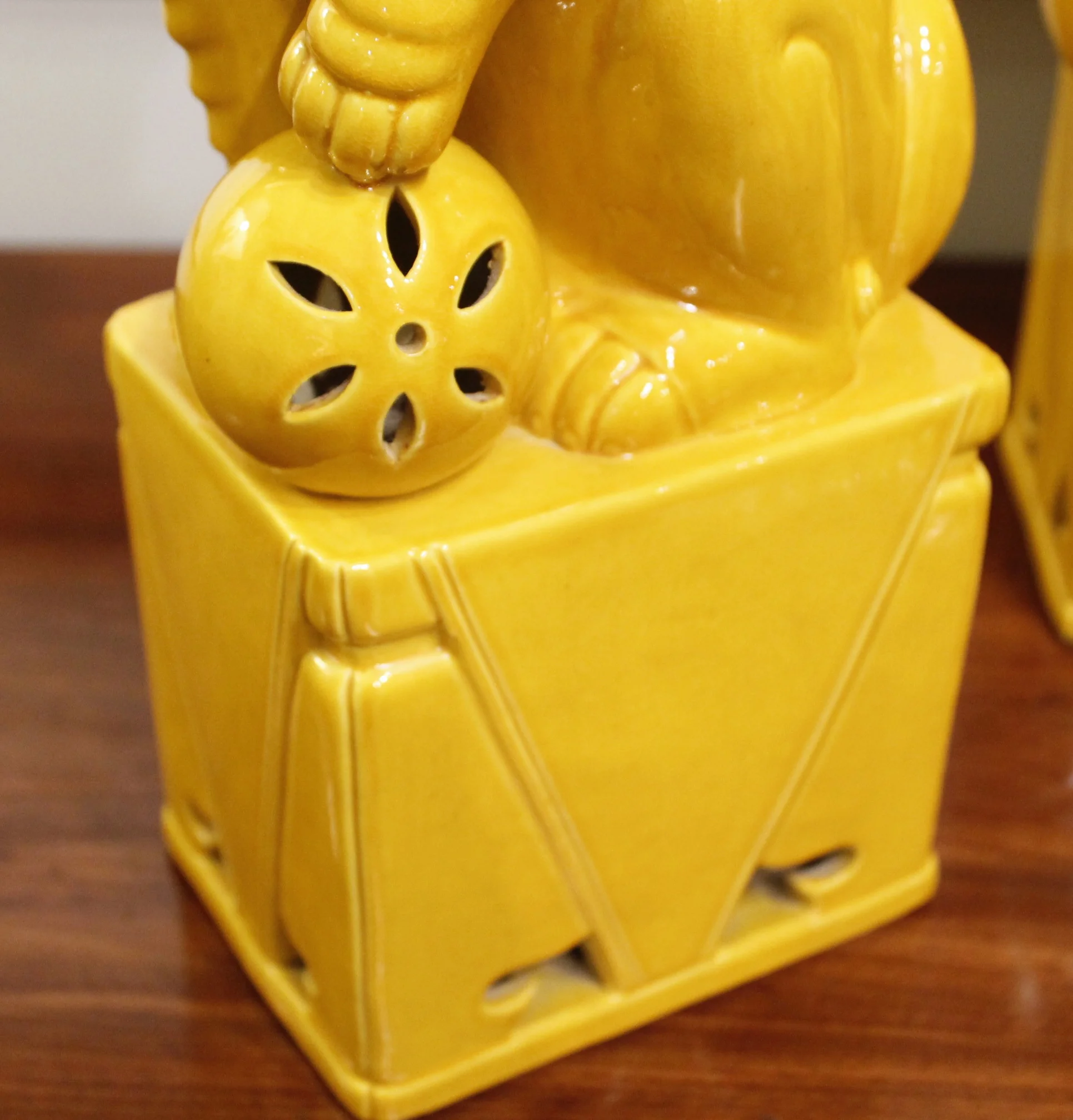 Yellow Glazed Chinese Porcelain Foo Dogs