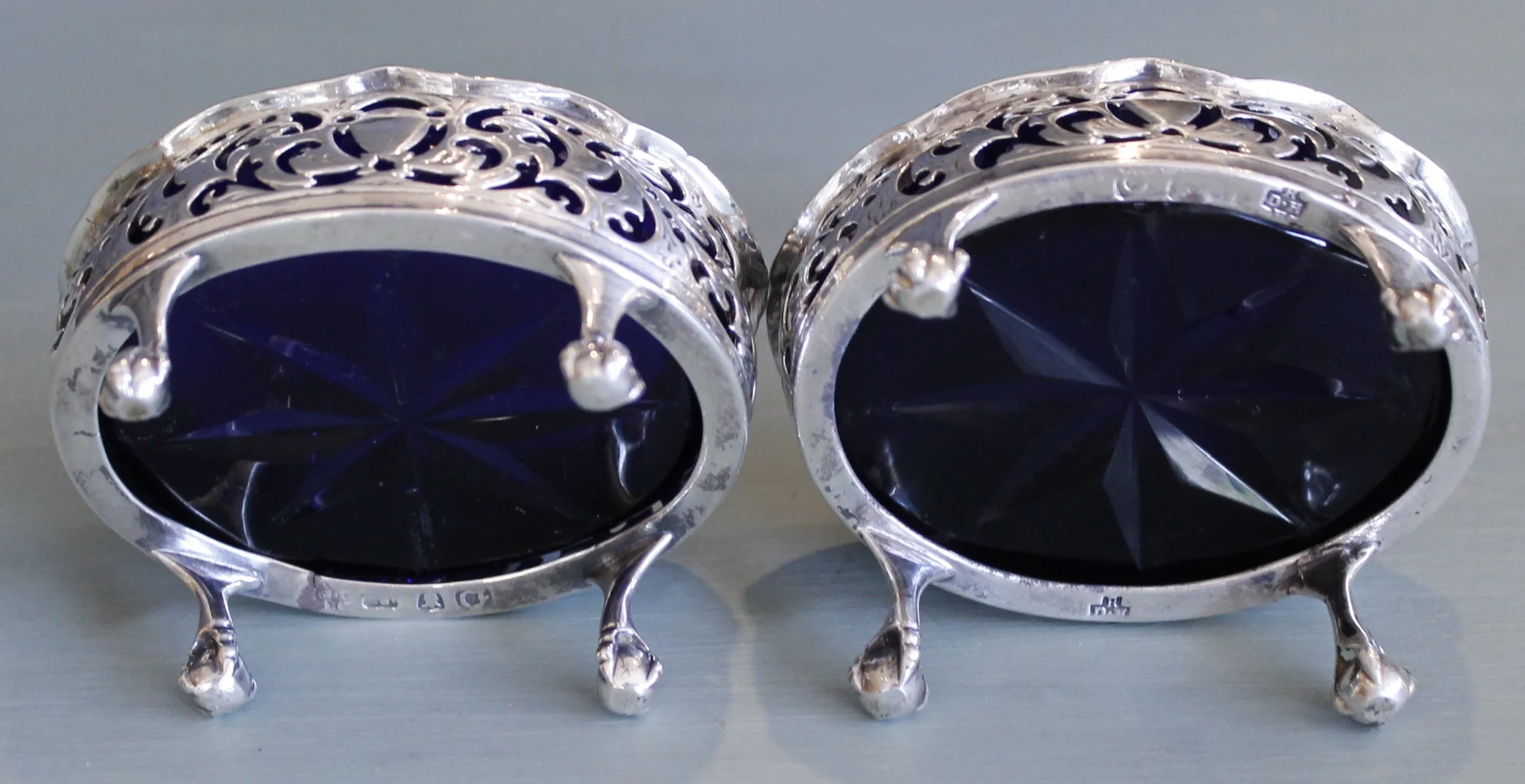 English George III Period Sterling Salt Cellars, David and Robert Hennell