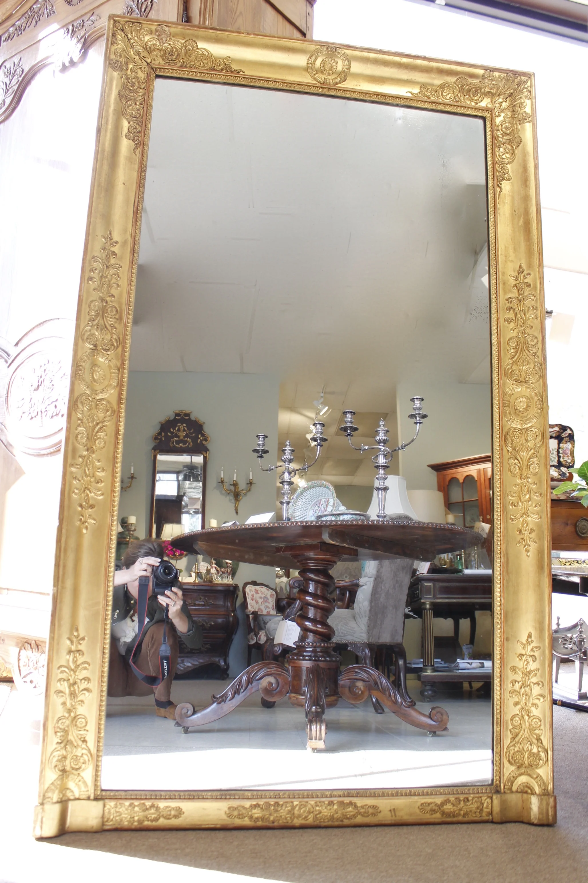 French Restauration Charles X Gilt Wood Pier Mirror