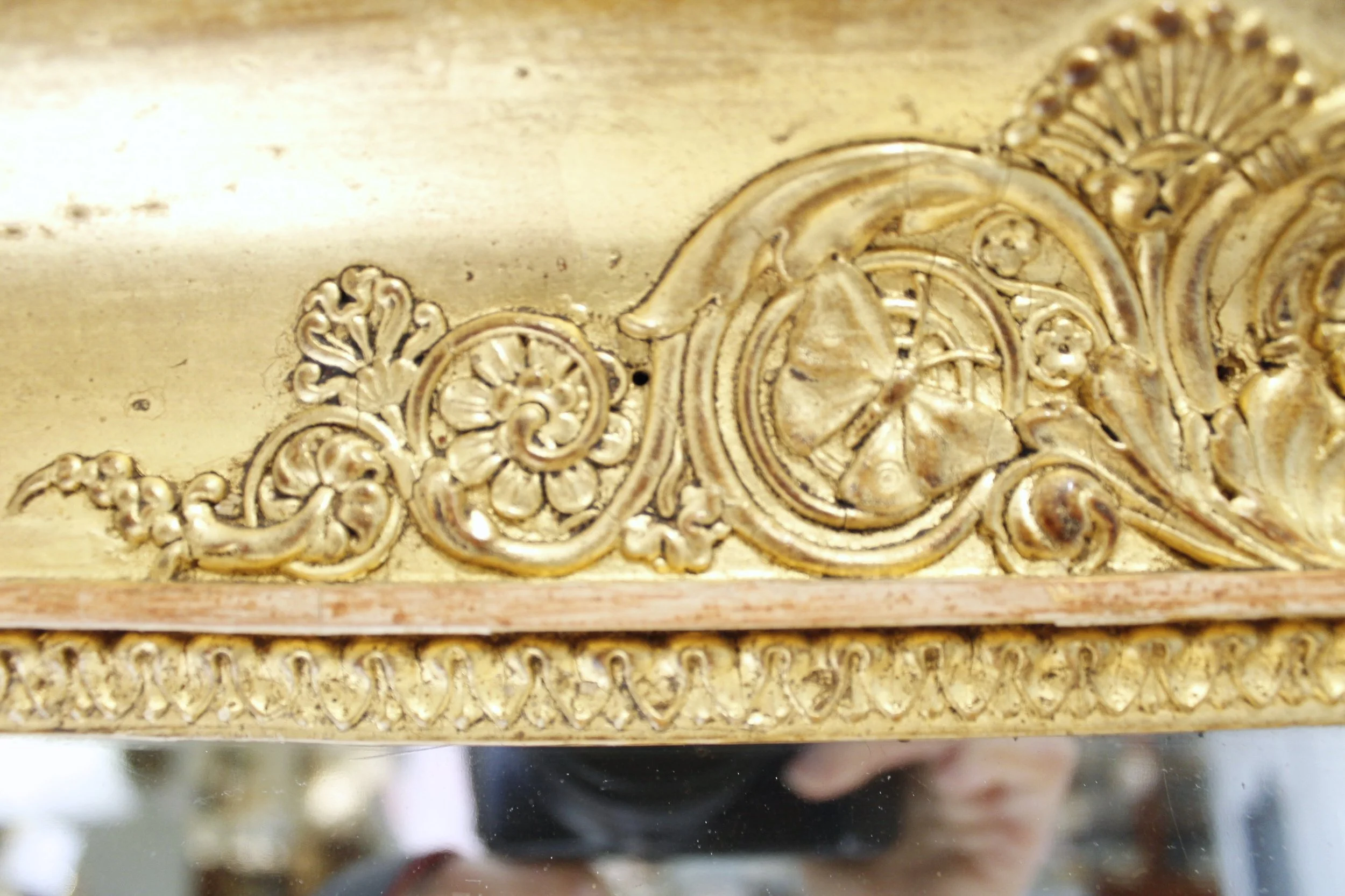 French Restauration Charles X Gilt Wood Pier Mirror