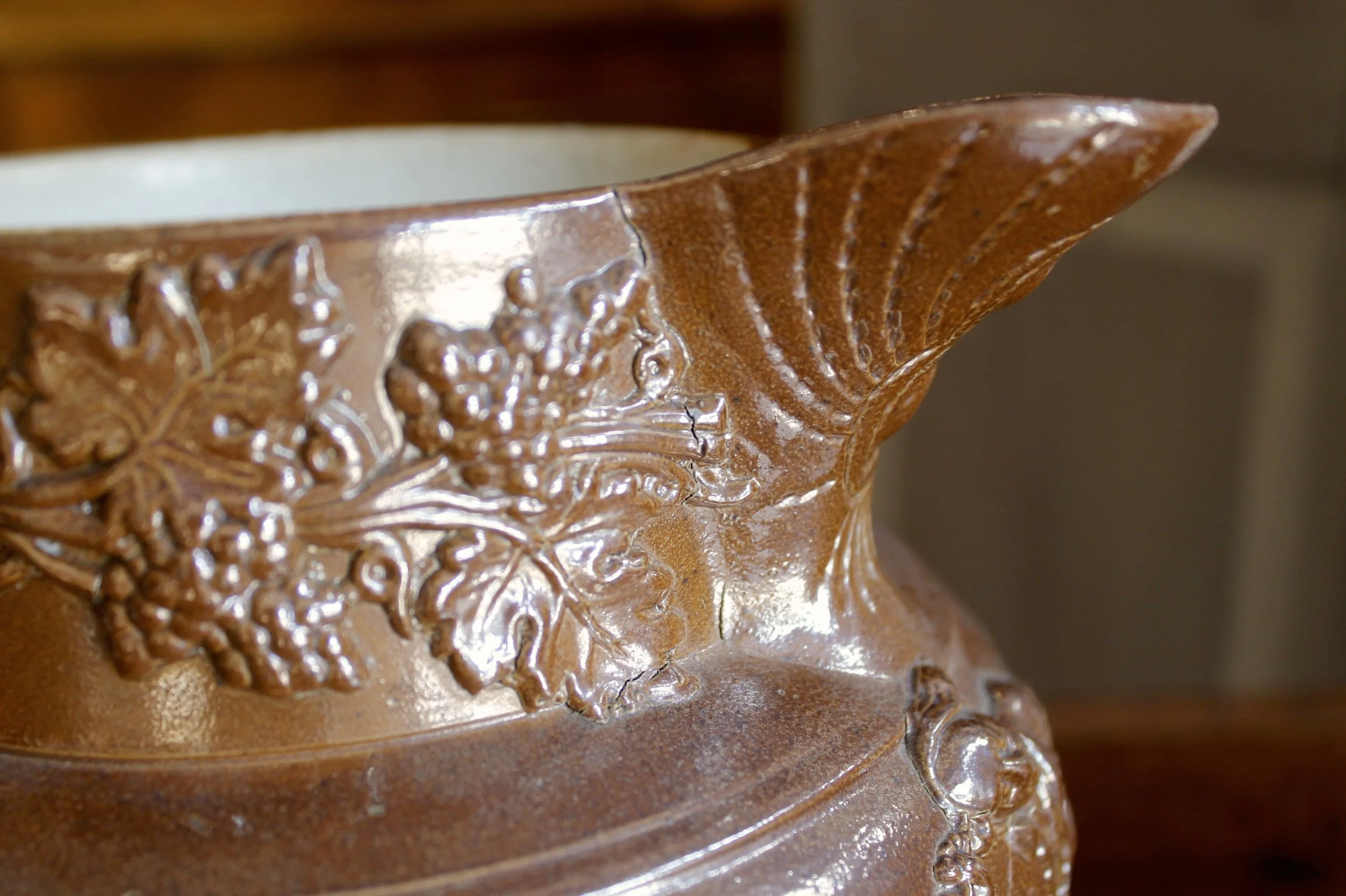 Lustre Glazed Stoneware Jug With Victoria