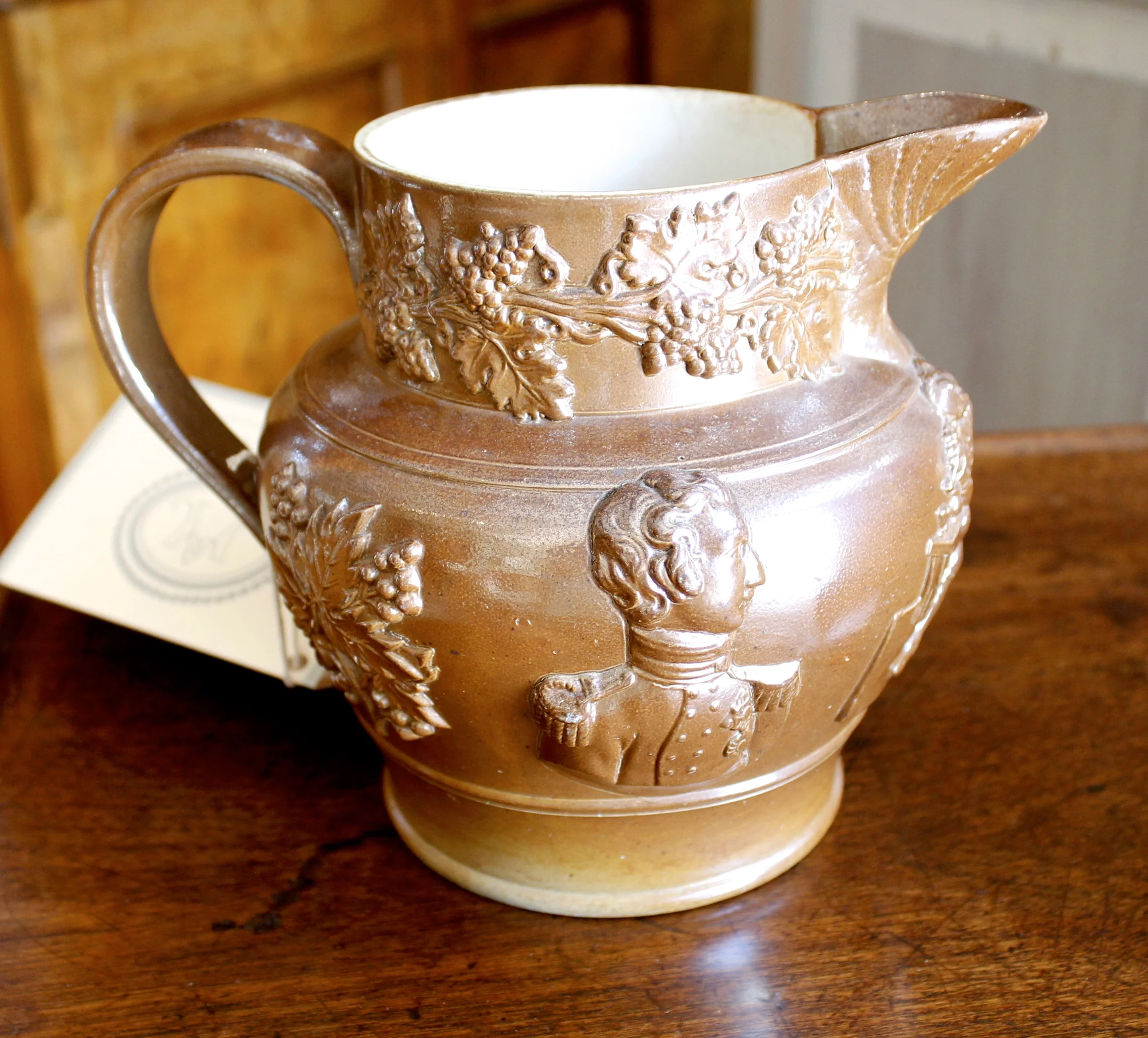 Lustre Glazed Stoneware Jug With Victoria