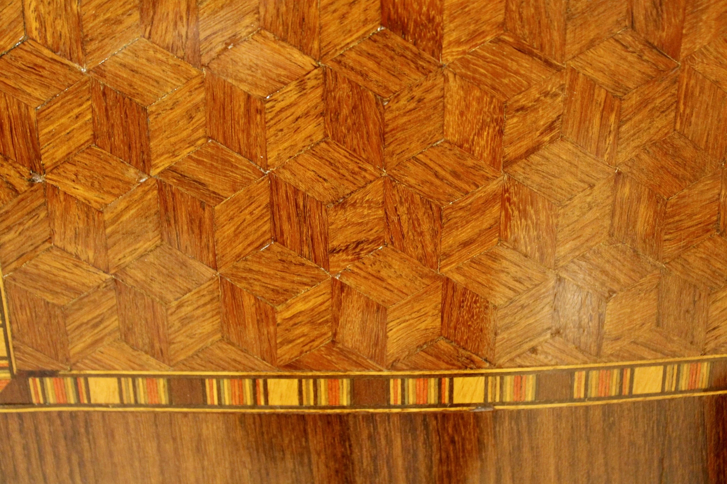 Louis XV Style Parquetry Marble Topped Mini Commode/Side Table