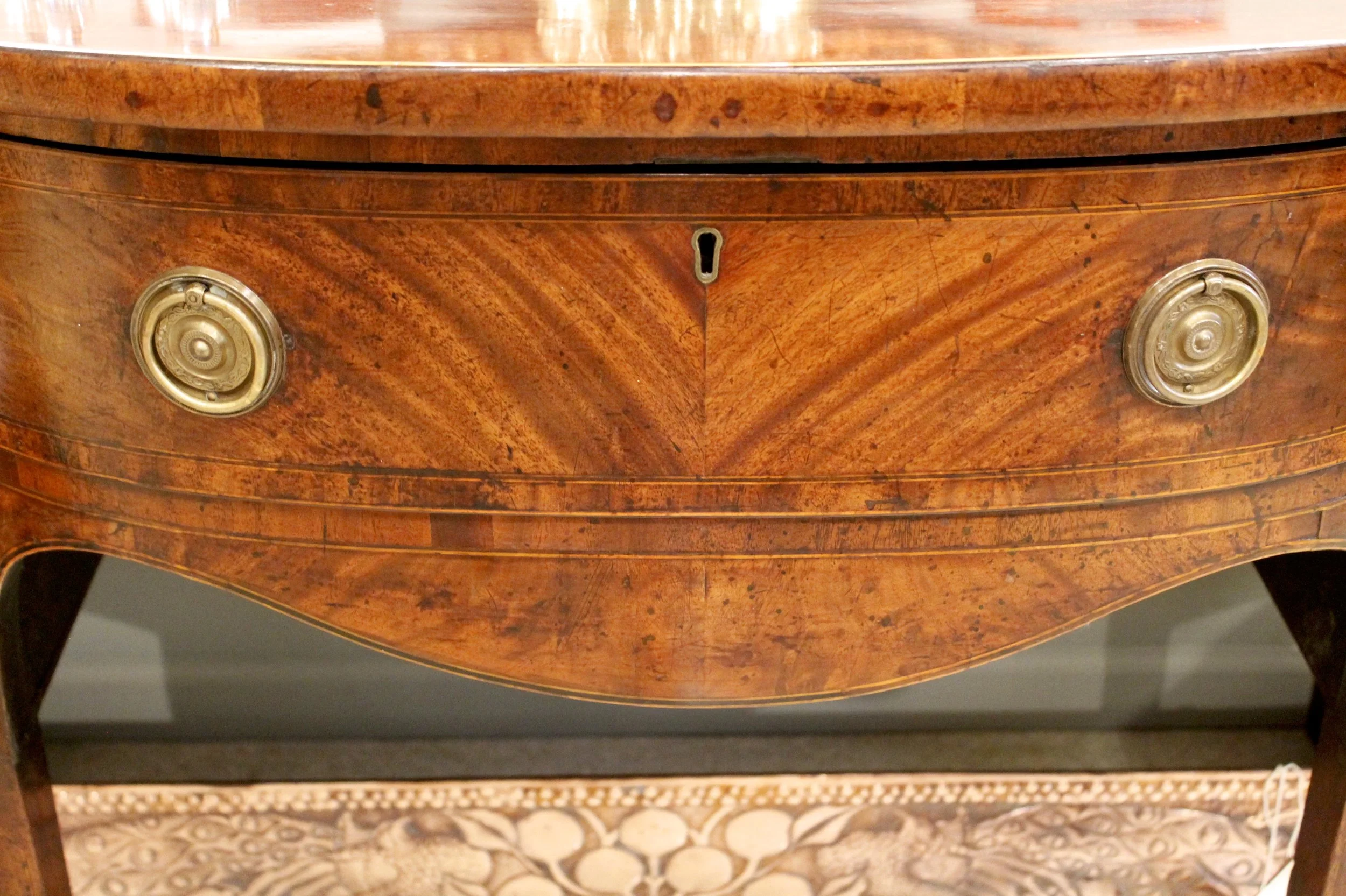 George III Inlaid Mahogany Breakfront Sideboard