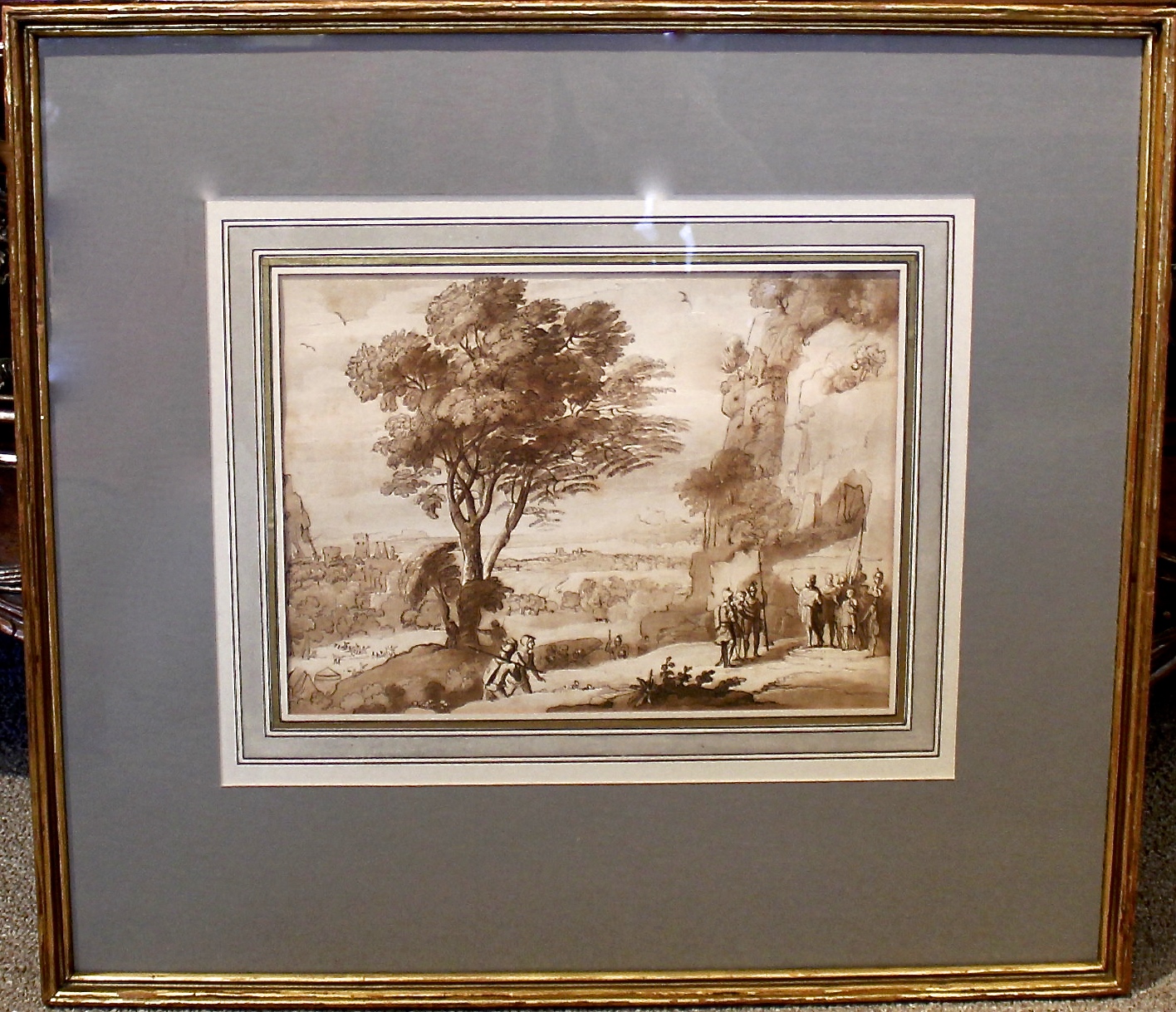 Pair of Sepia Landscape Engravings after Claude Lorraine