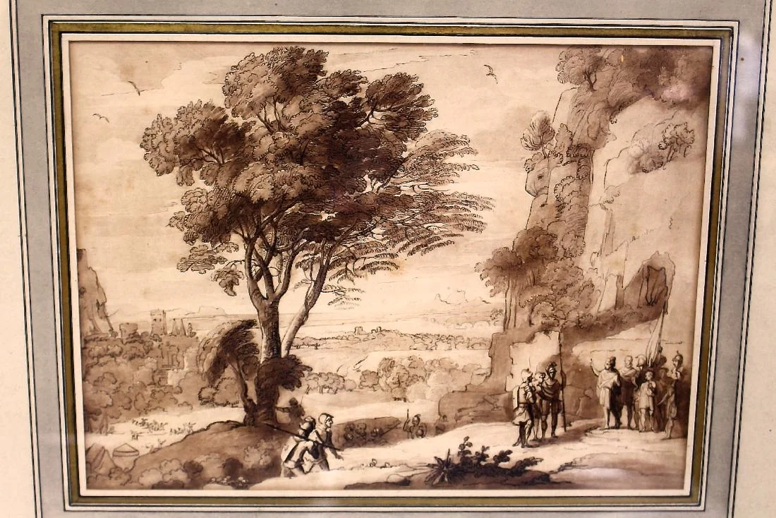 Pair of Sepia Landscape Engravings after Claude Lorraine