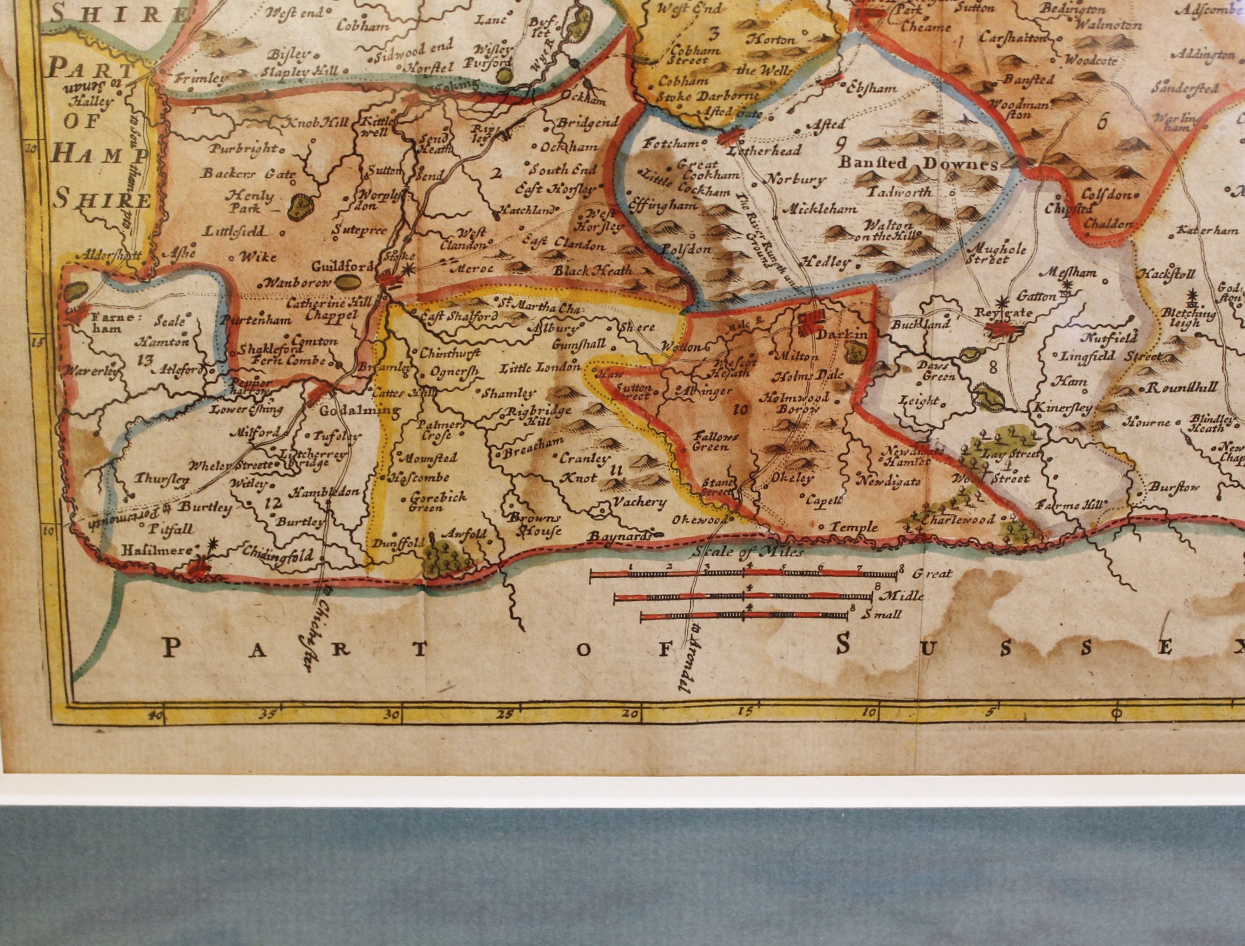 17th Century Map of South London and the County of Surrey, by Robert Morden