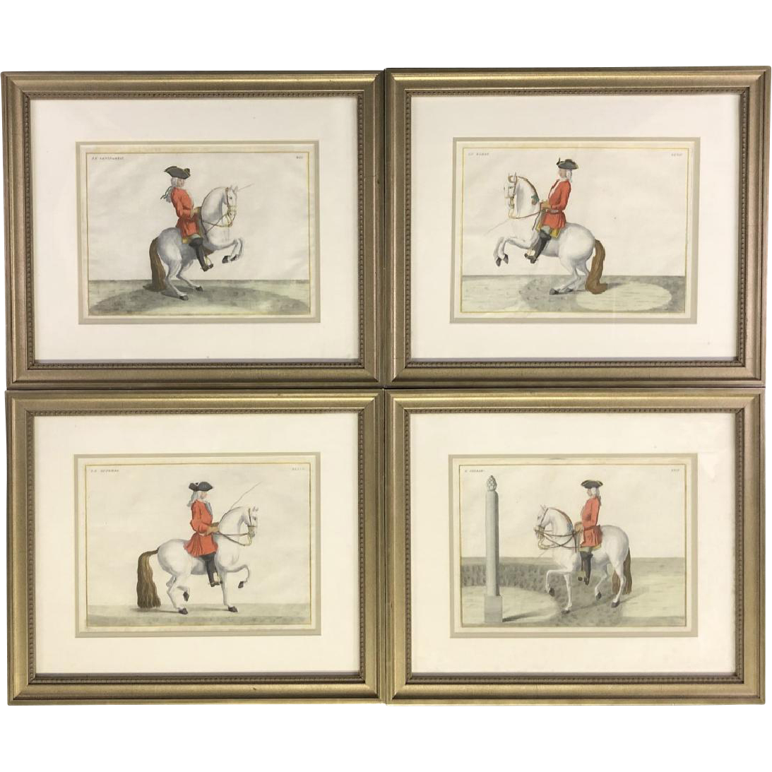 Four Dressage Engravings from “Déscription du manège moderne dans sa perfection,” 1727, Eisenberg