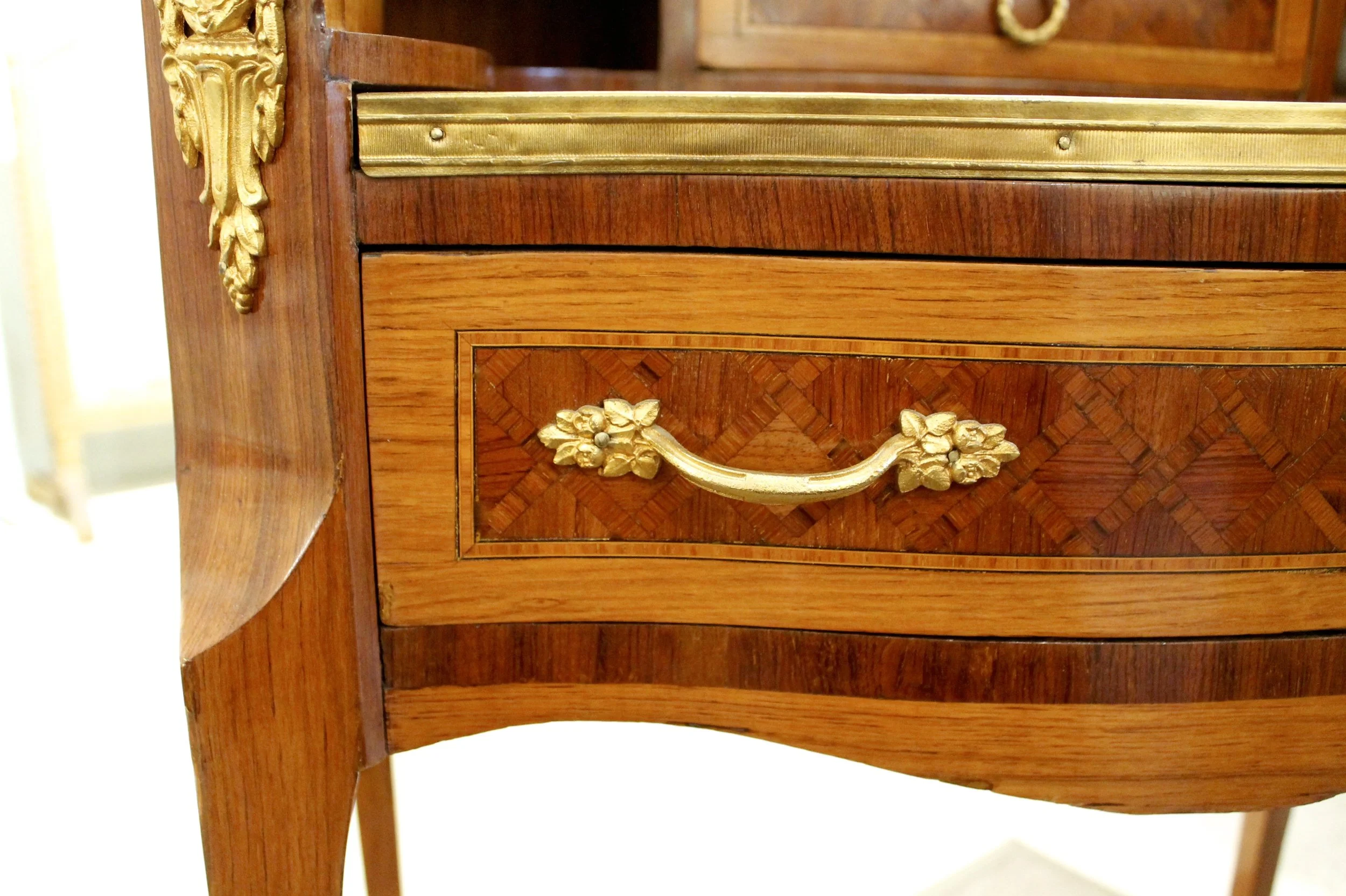 French Louis XV Style Parquetry Lady’s Desk