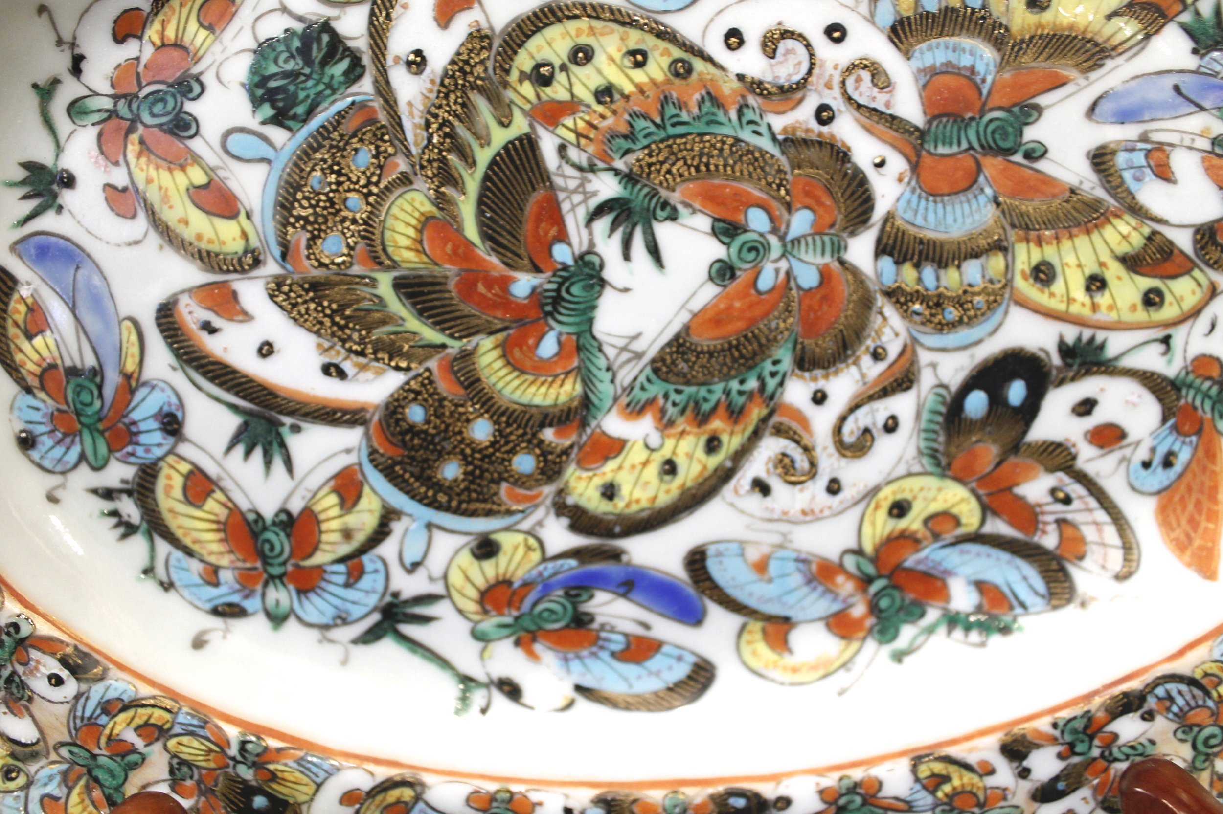 Chinese Export Thousand Butterfly Oval Porcelain Platter