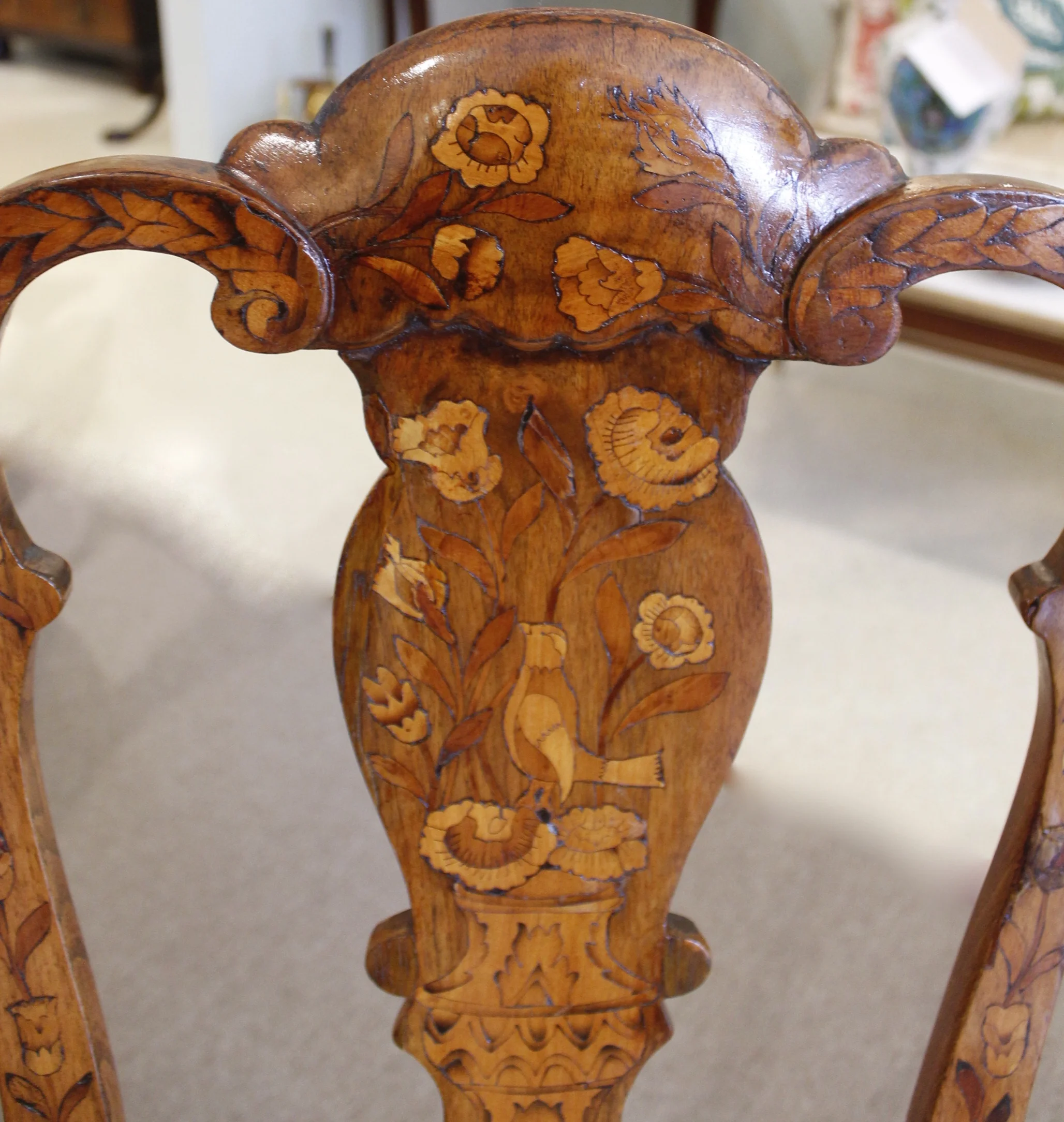 Pair of Late 18th Century Dutch Marquetry Side Chairs