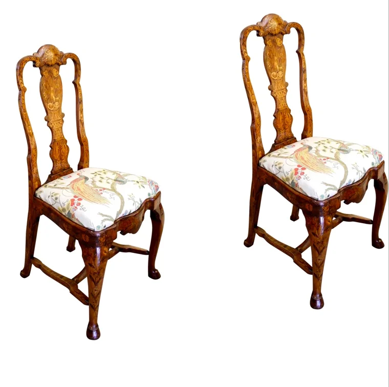 Dutch Marquetry Side Chairs
