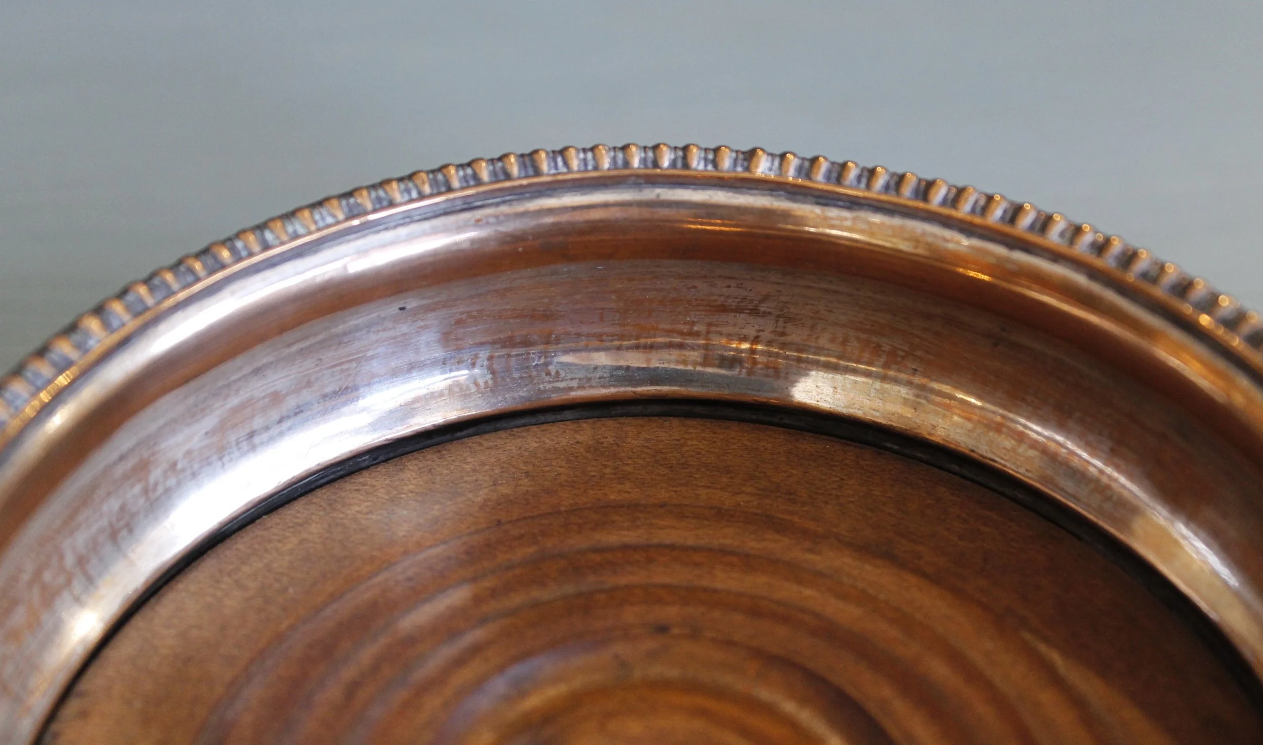 English Copper Wine Coaster with Beaded Rim