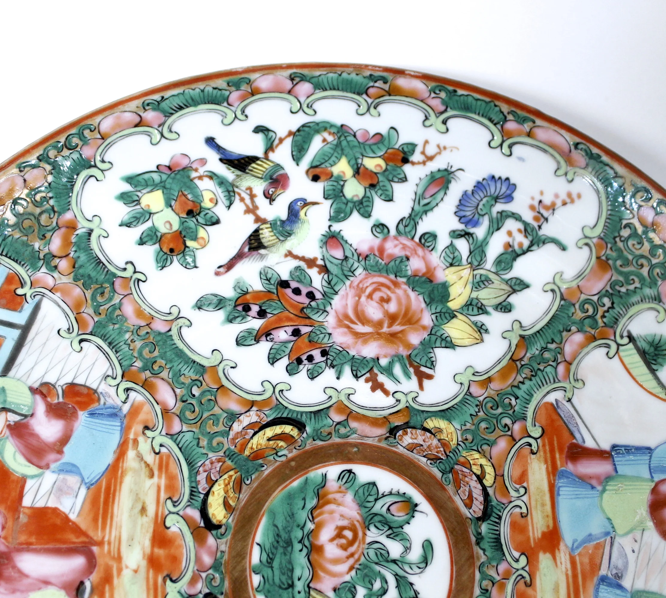 Six Fine Rose Medallion Dinner Plates