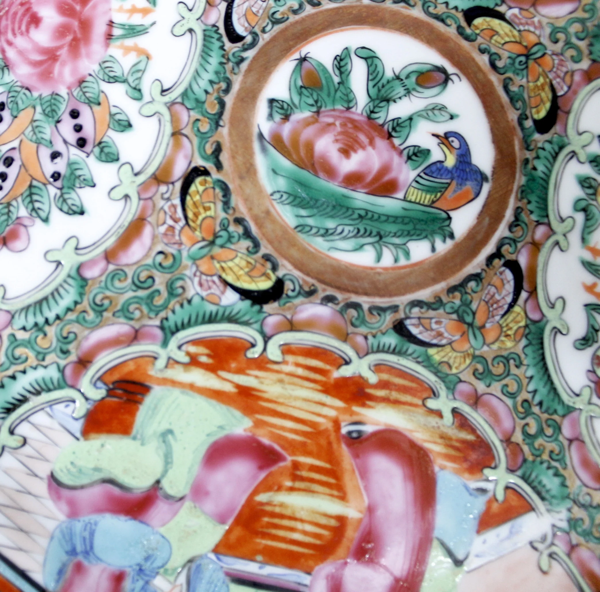Six Fine Rose Medallion Dinner Plates